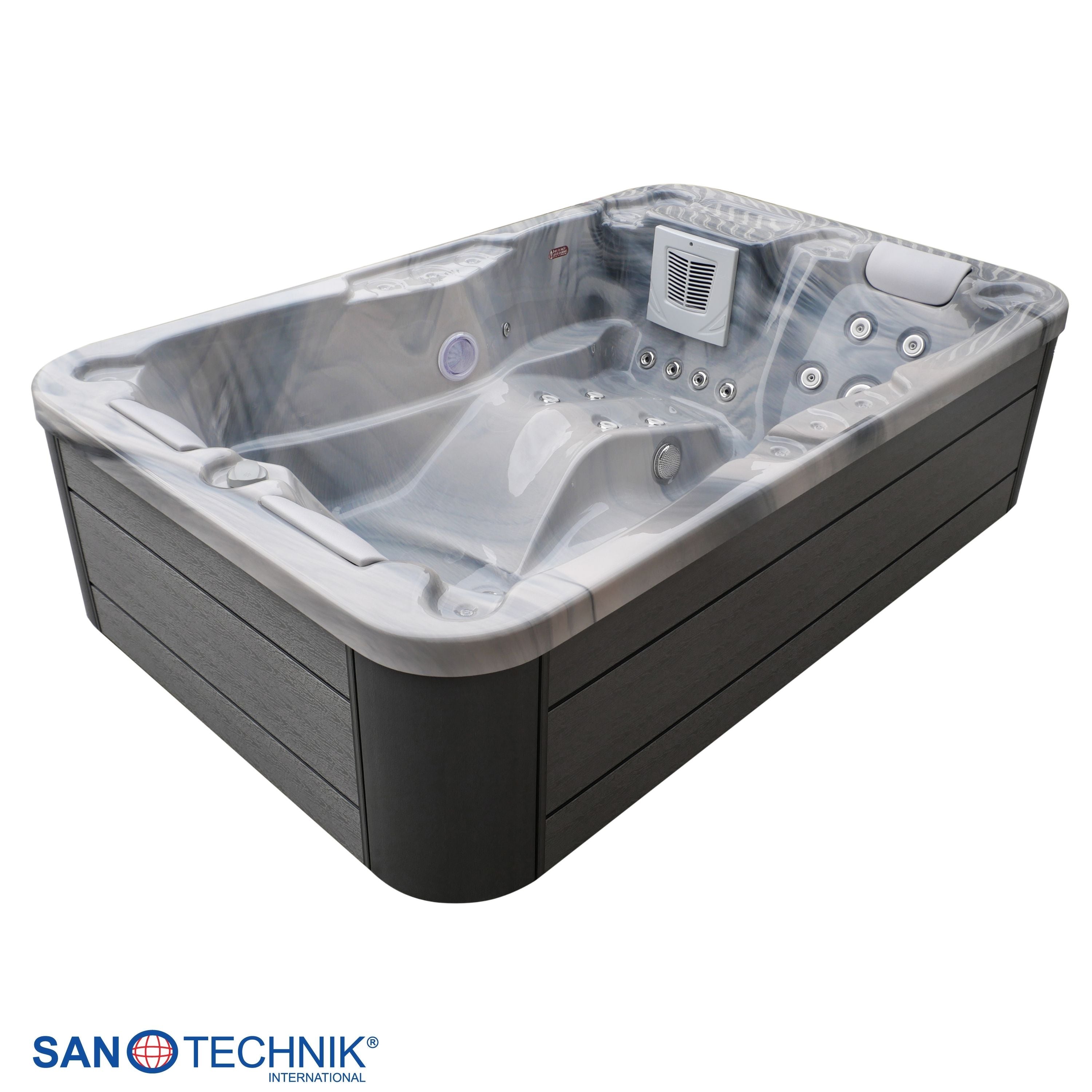 Outdoor Hot Tub MODENA Grey Marble incl. Cover