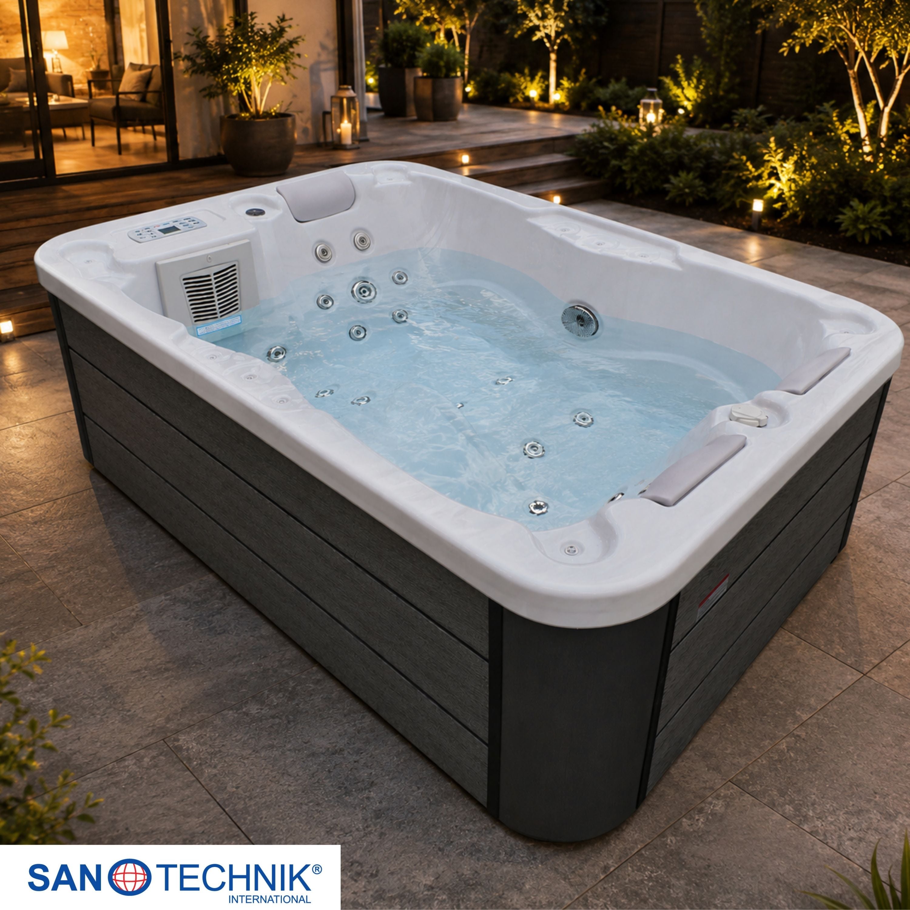 Outdoorwhirlpool Modena WHITE MARBLE inkl. Abdeckung