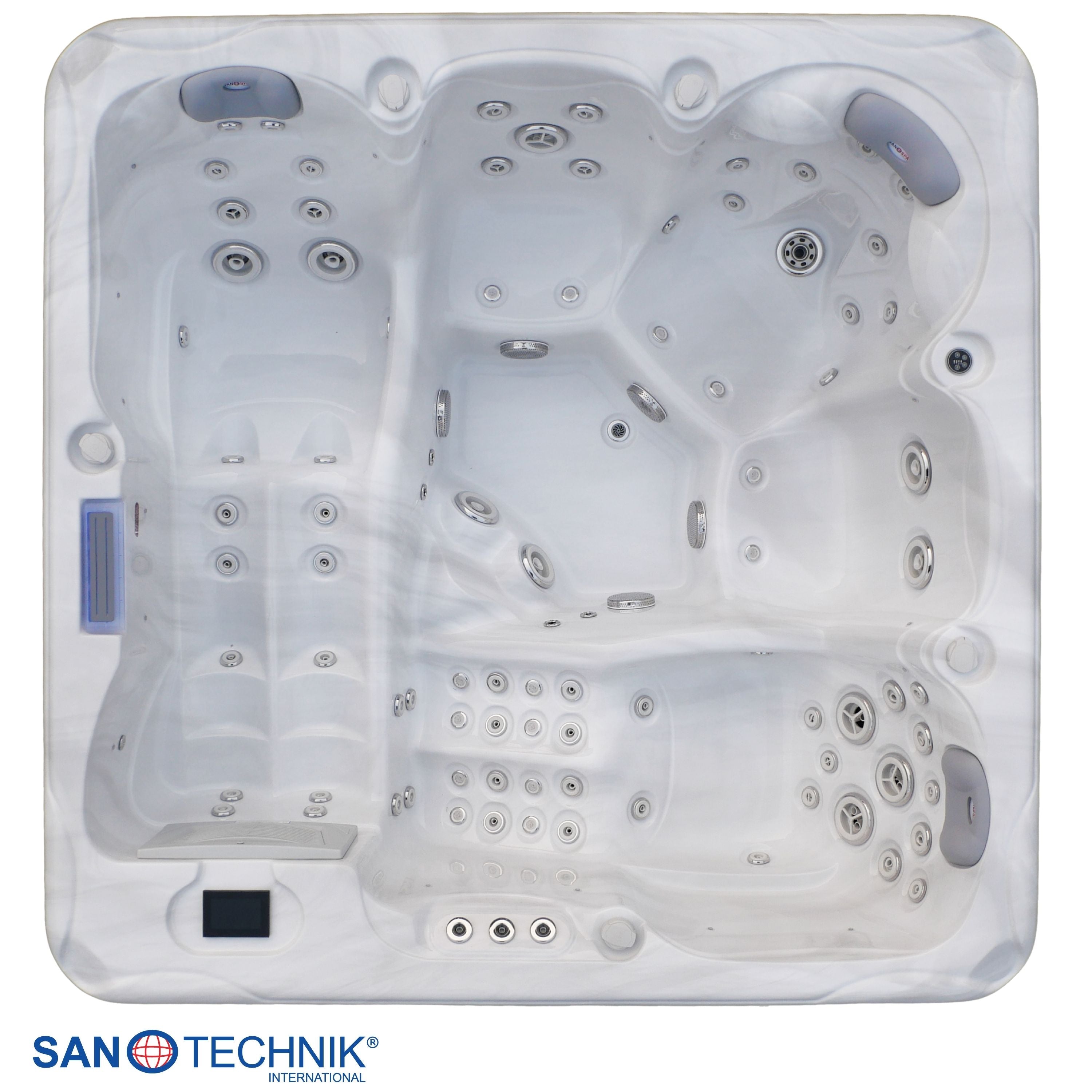 Outdoorwhirlpool HAWAII White Marble inkl. Abdeckung & Stiege