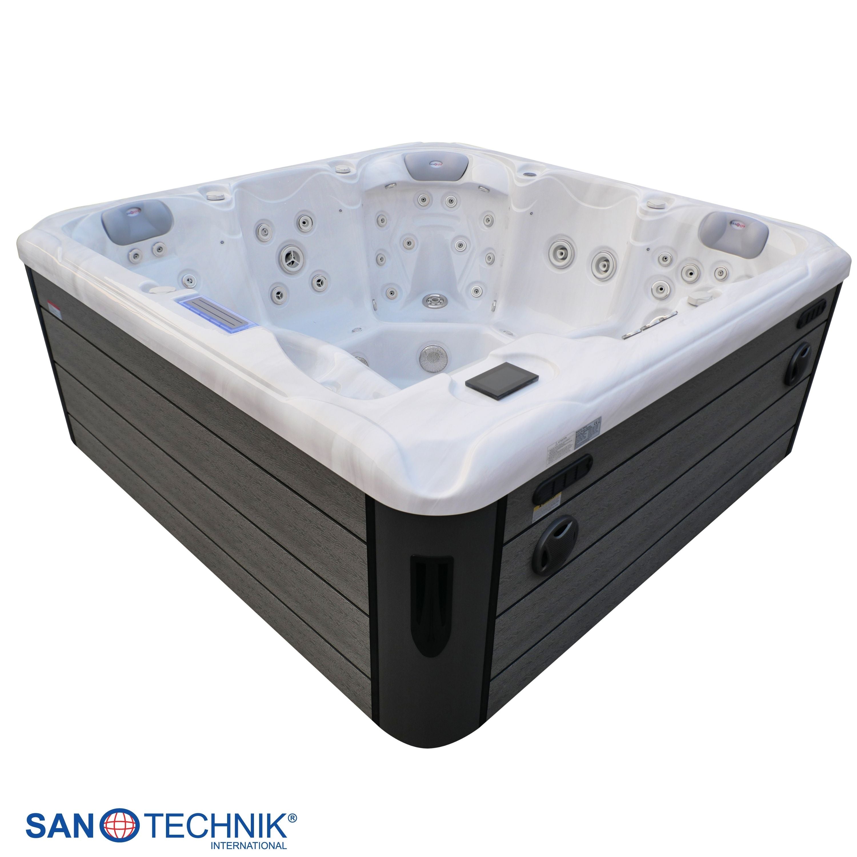 Outdoorwhirlpool HAWAII White Marble inkl. Abdeckung & Stiege