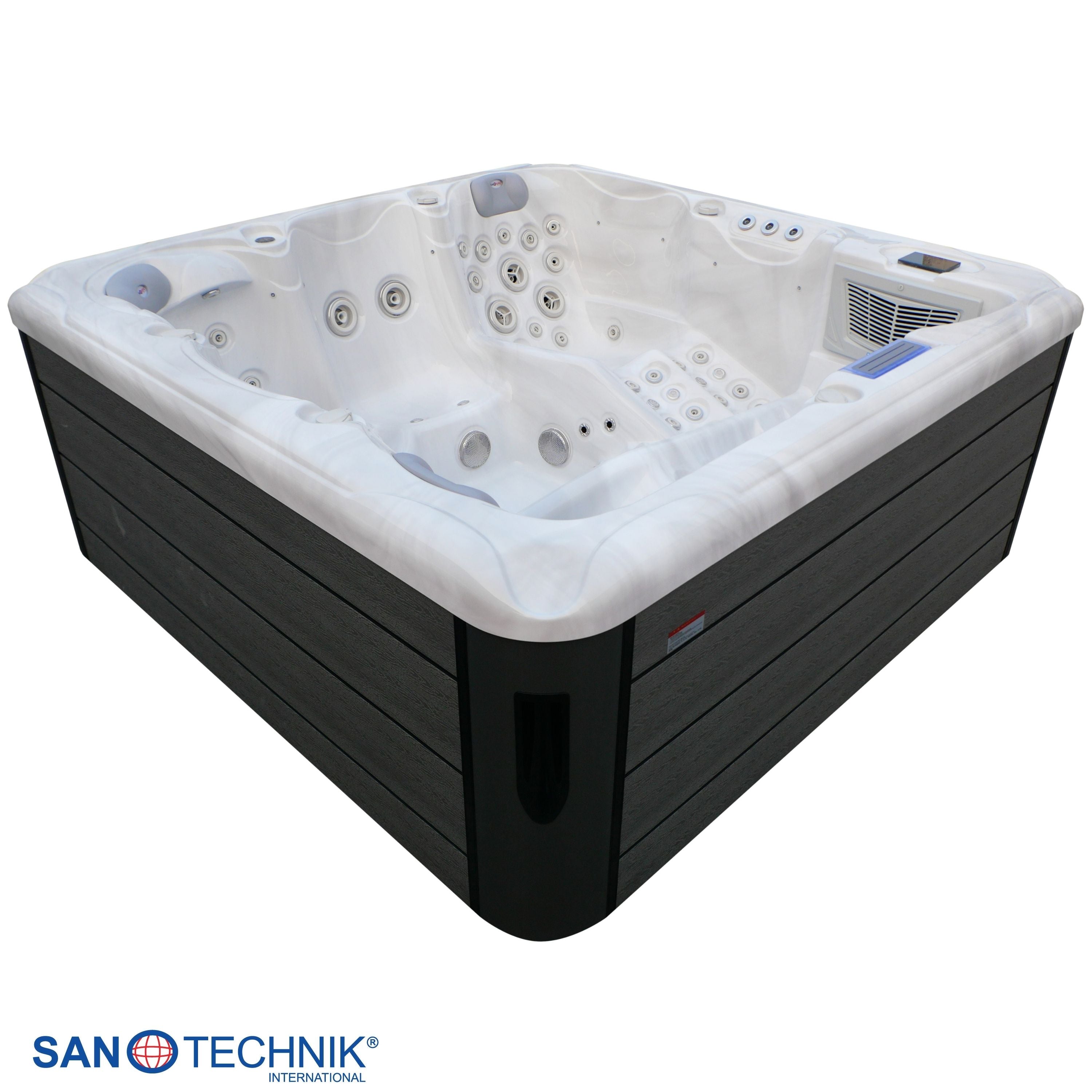 Outdoorwhirlpool HAWAII White Marble inkl. Abdeckung & Stiege