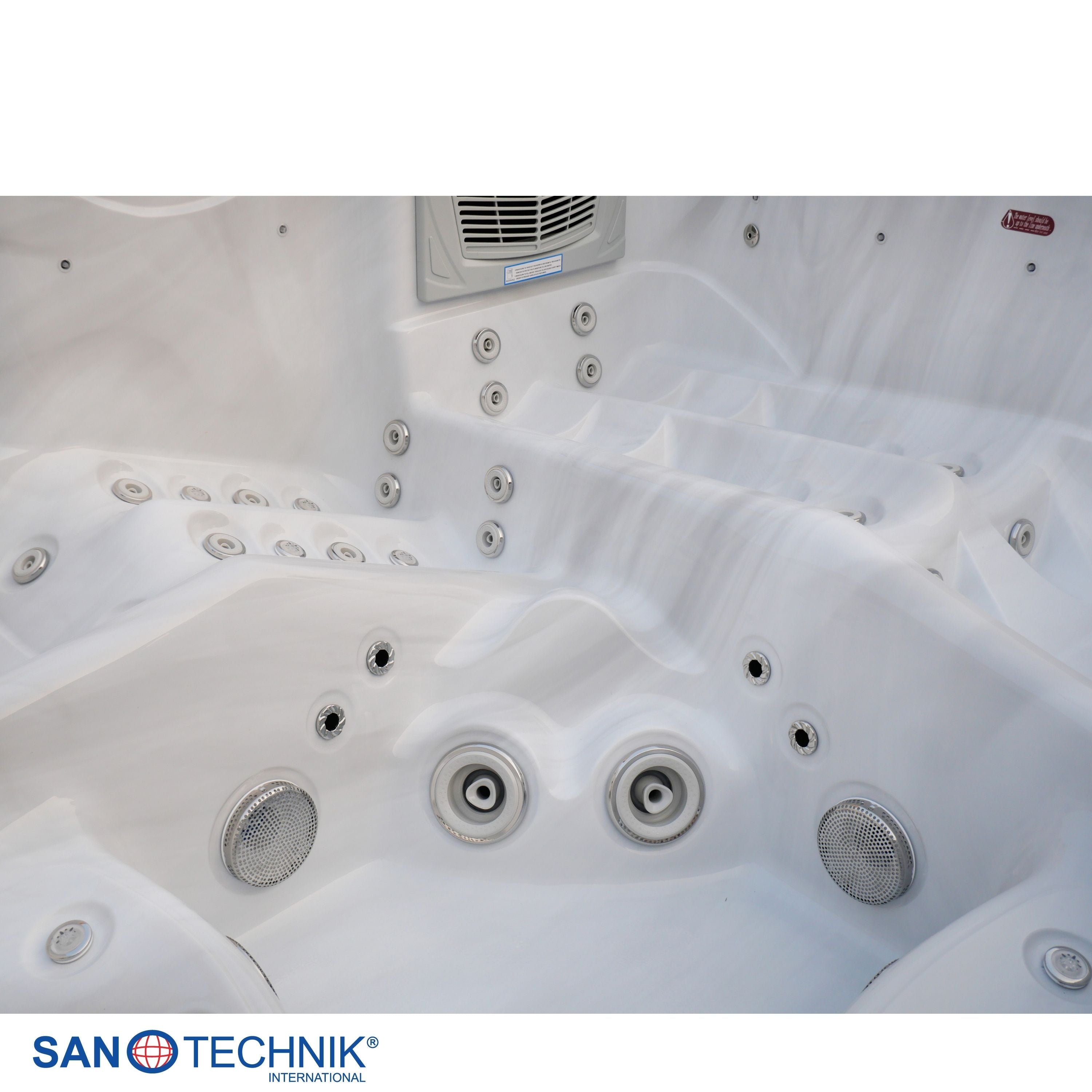 Outdoorwhirlpool HAWAII White Marble inkl. Abdeckung & Stiege