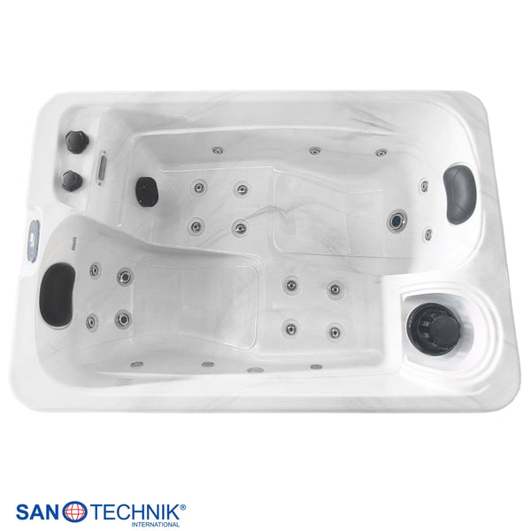 Outdoor Hot Tub SPLIT White Marble incl. Cover 175x115x70 cm frost-proof