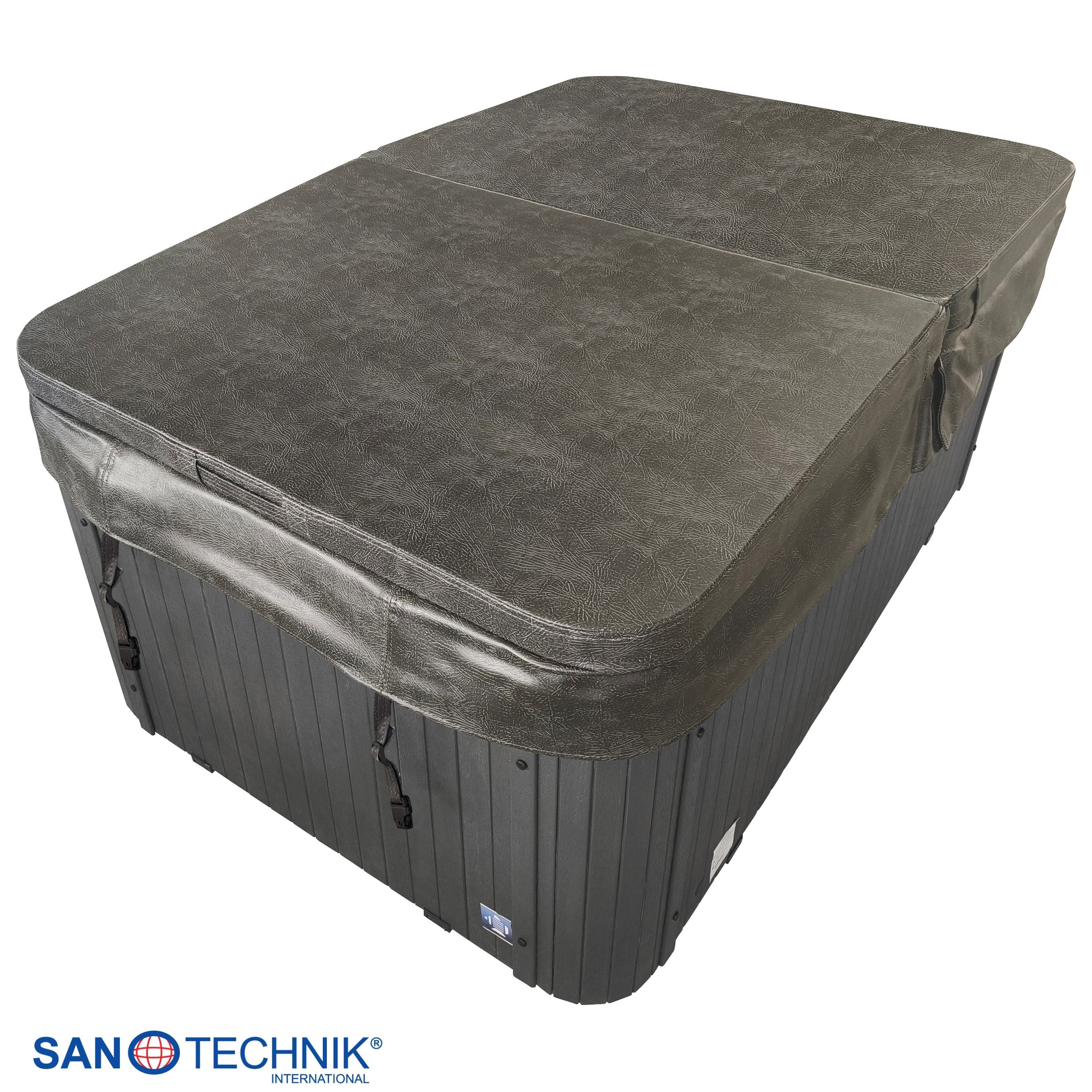 Outdoor Hot Tub SPLIT White Marble incl. Cover 175x115x70 cm frost-proof