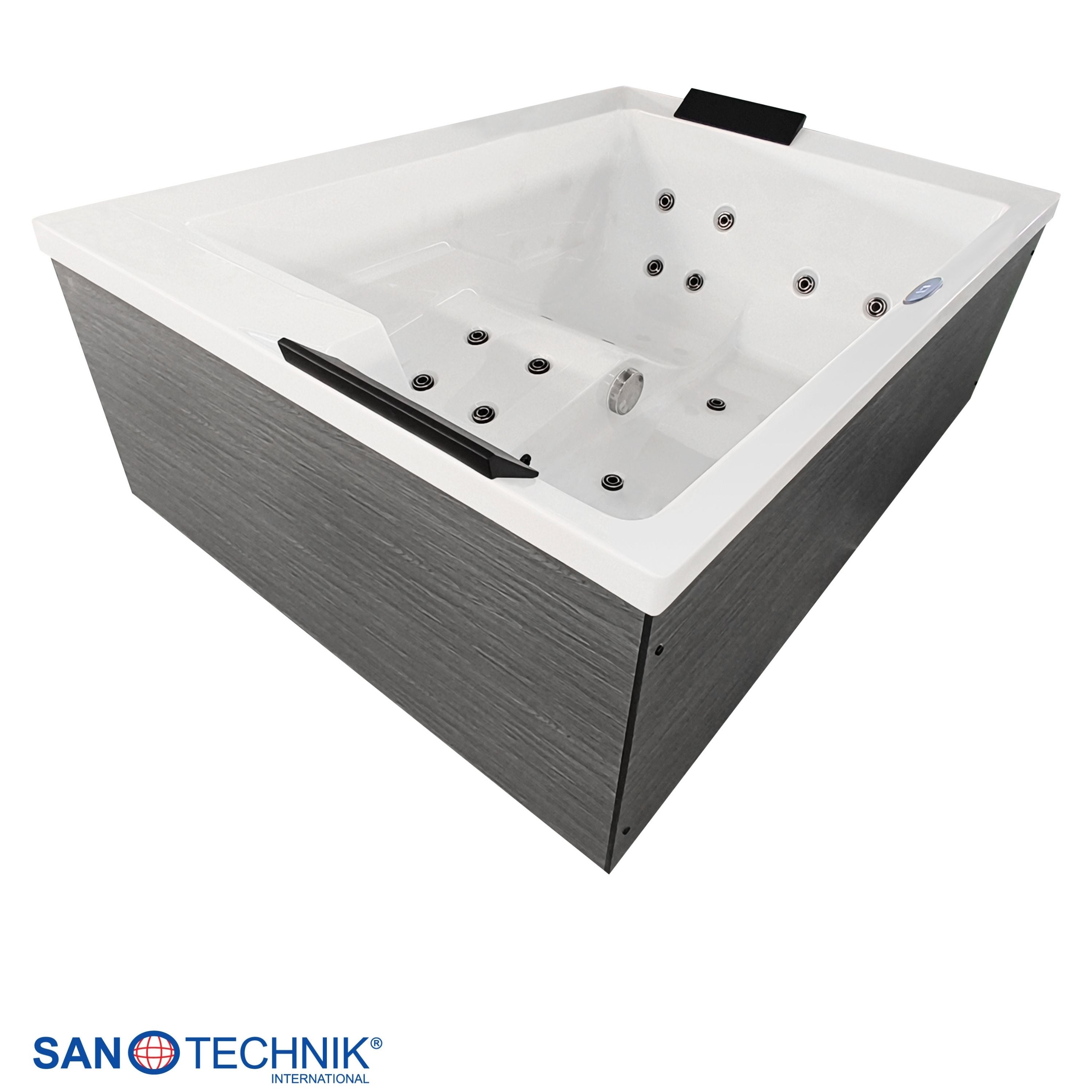 Outdoor Whirlpool KORFU WHITE inkl. Abdeckung + Stiege 190x140x70 cm frostsicher