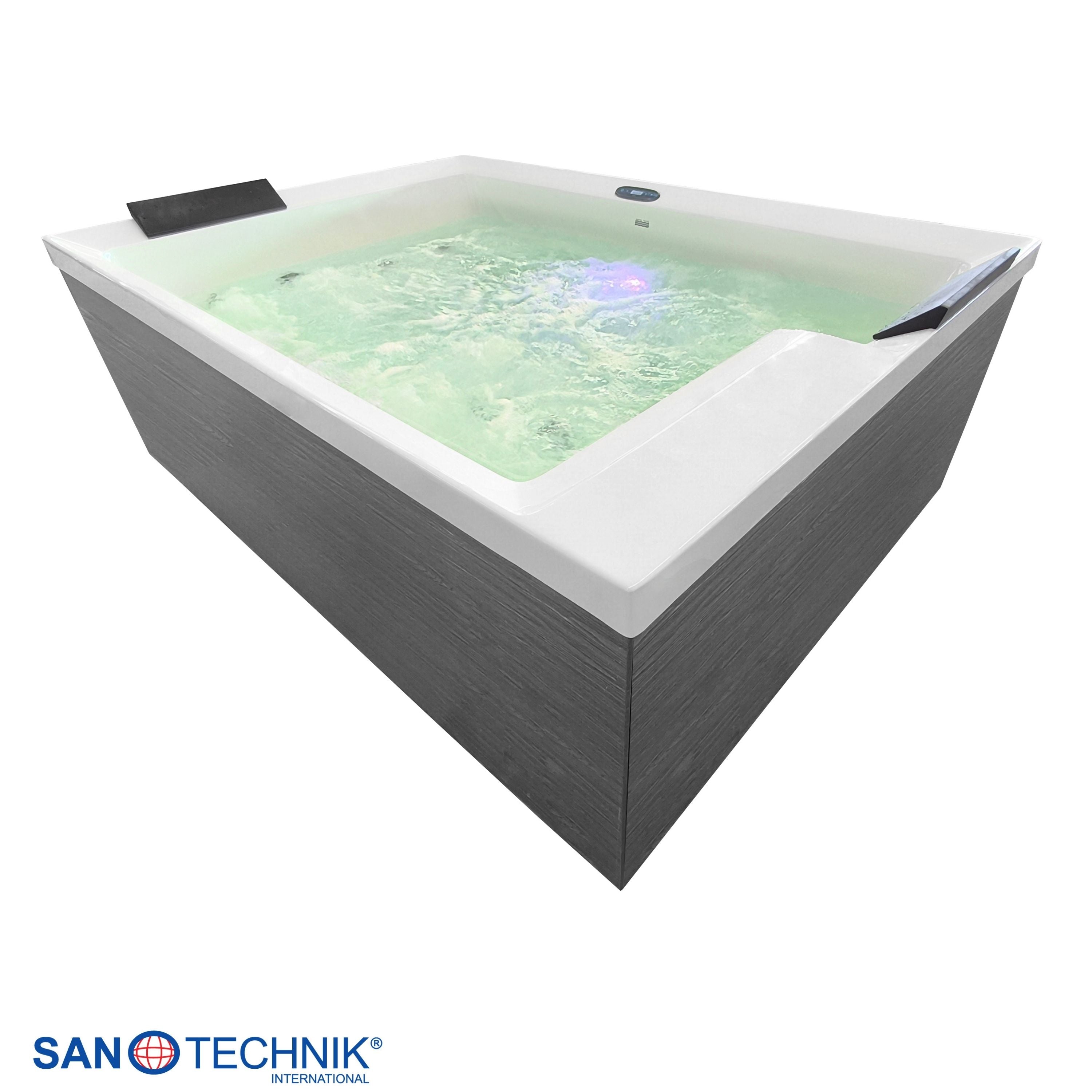 Outdoor Whirlpool KORFU WHITE inkl. Abdeckung + Stiege 190x140x70 cm frostsicher