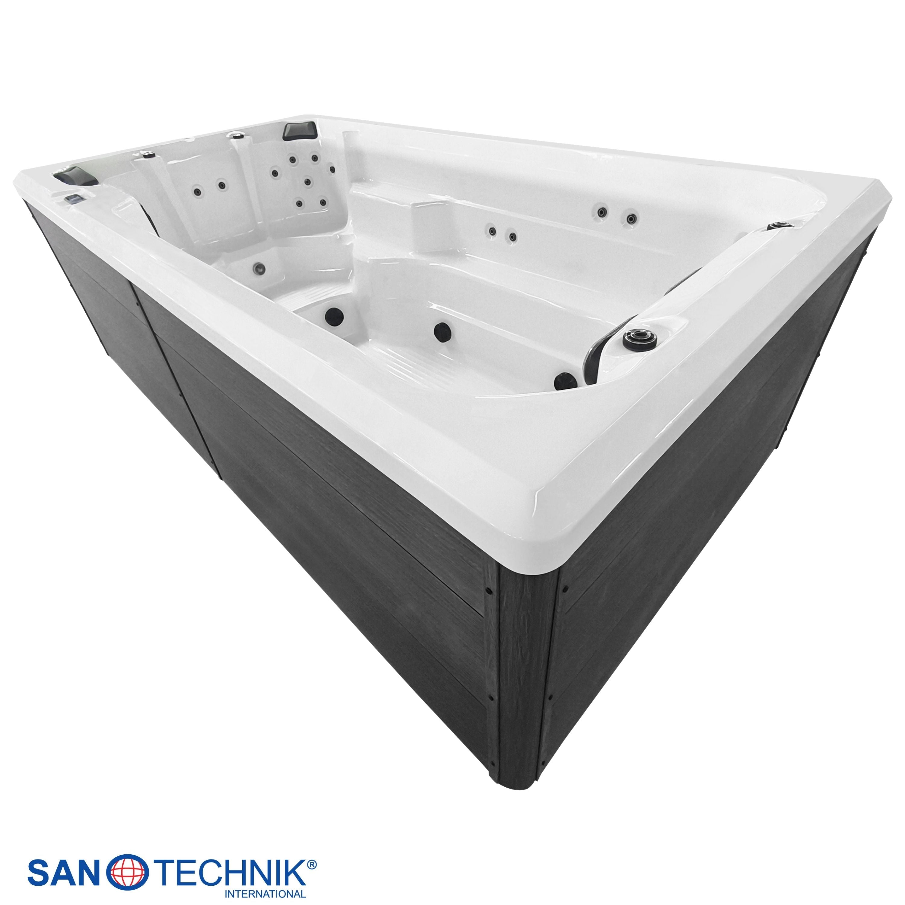 Swimspa VALENCIA WHITE inkl. Abdeckung und Stiege 400 x 220 x 126 cm frostsicher