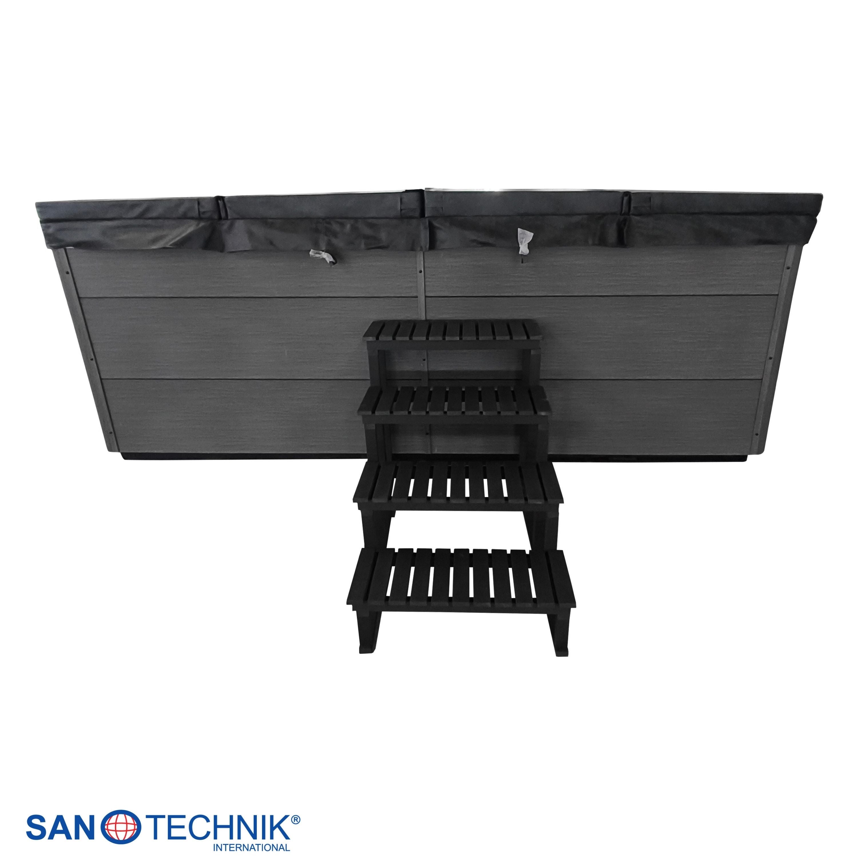 Swimspa VALENCIA WHITE inkl. Abdeckung und Stiege 400 x 220 x 126 cm frostsicher