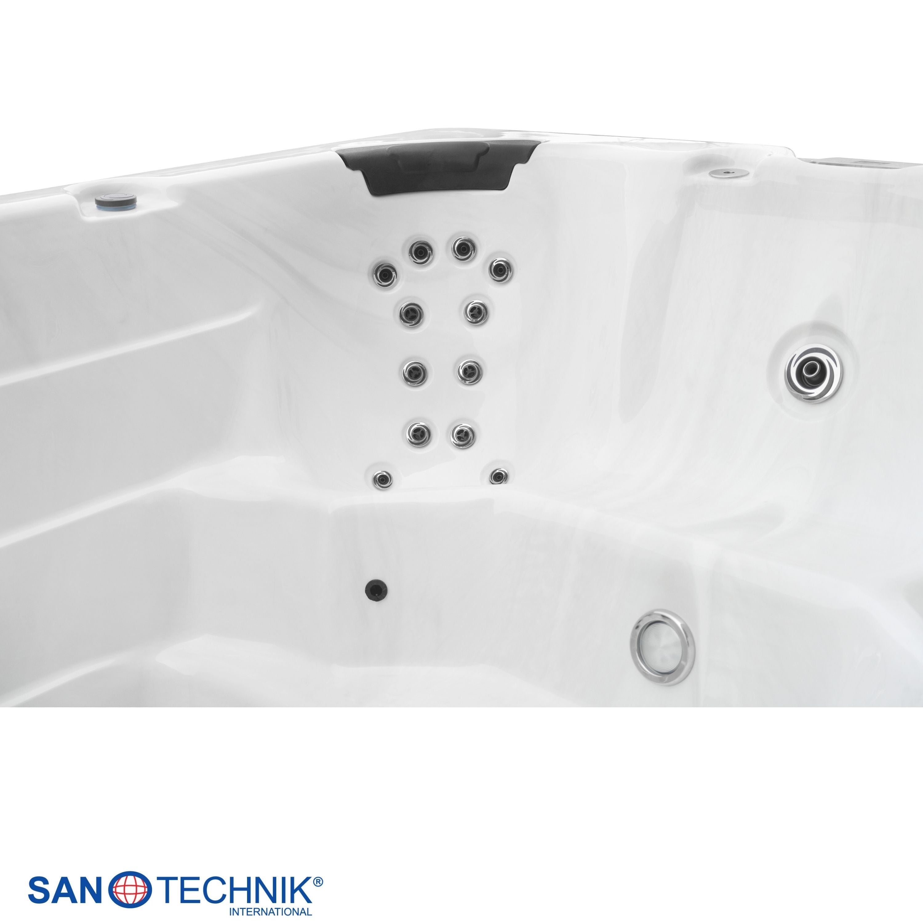 Swimspa IBIZA WHITE MARBLE inkl. Abdeckung und Stiege 400 x 228 x 131 cm frostsicher