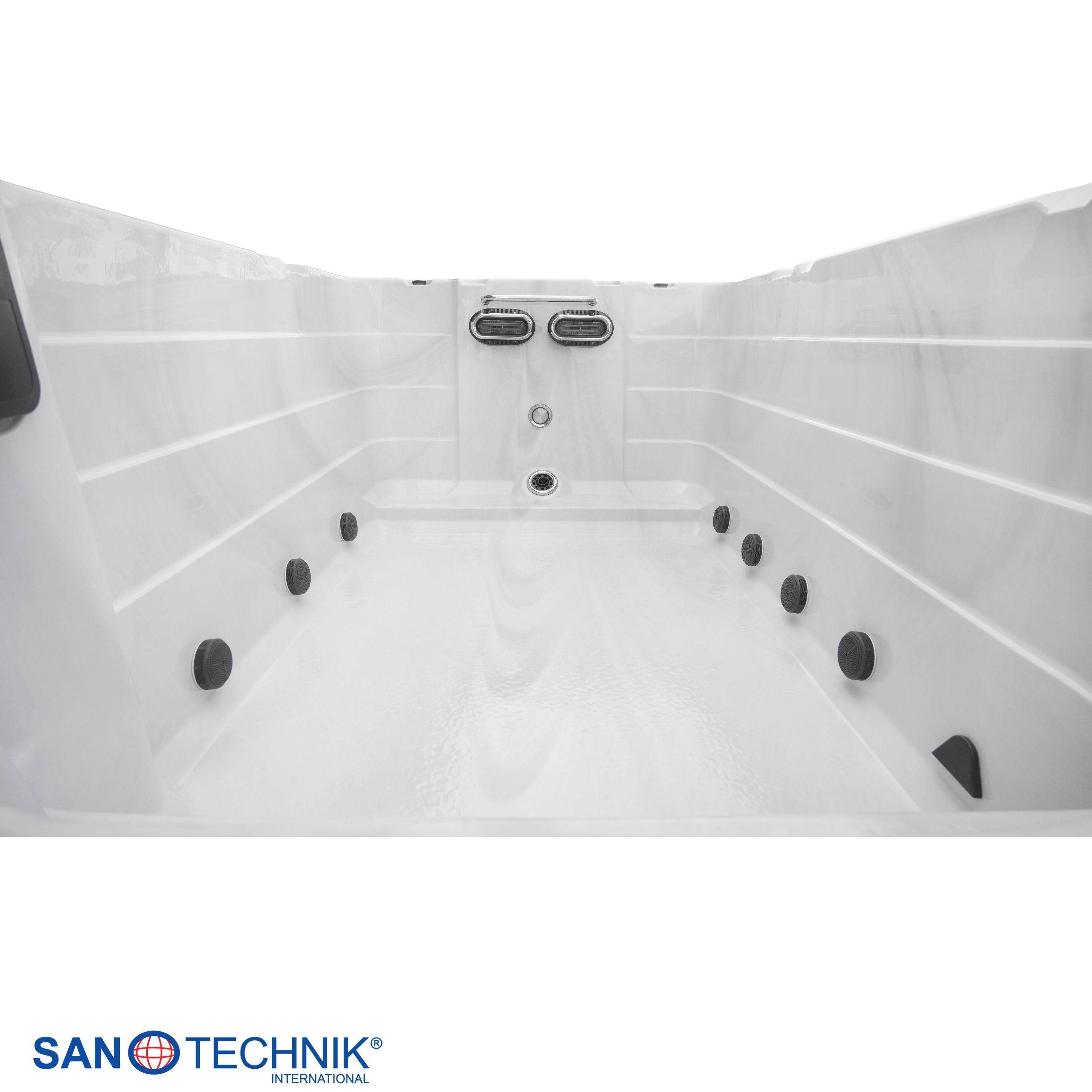 Swimspa IBIZA WHITE MARBLE inkl. Abdeckung und Stiege 400 x 228 x 131 cm frostsicher