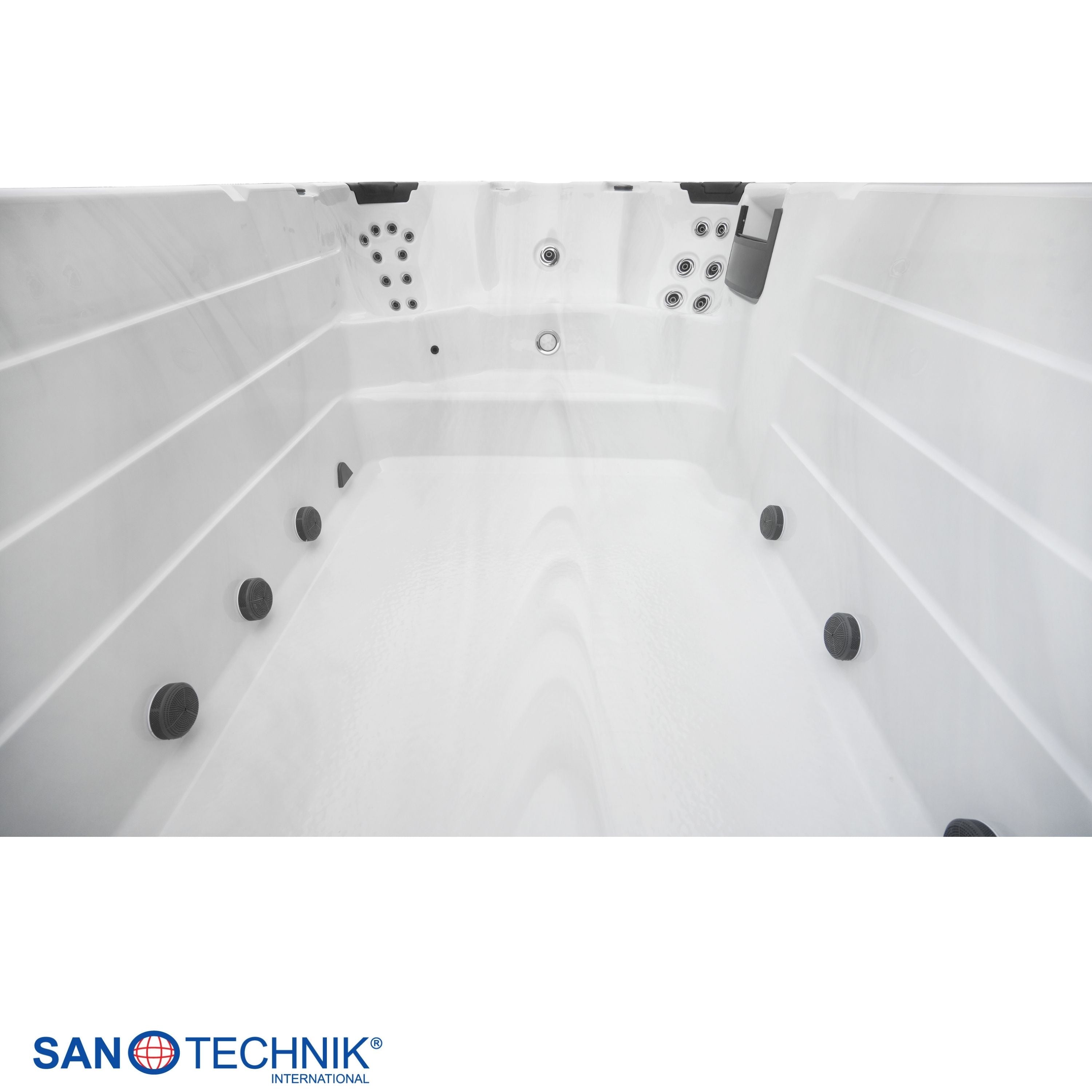 Swimspa IBIZA WHITE MARBLE inkl. Abdeckung und Stiege 400 x 228 x 131 cm frostsicher