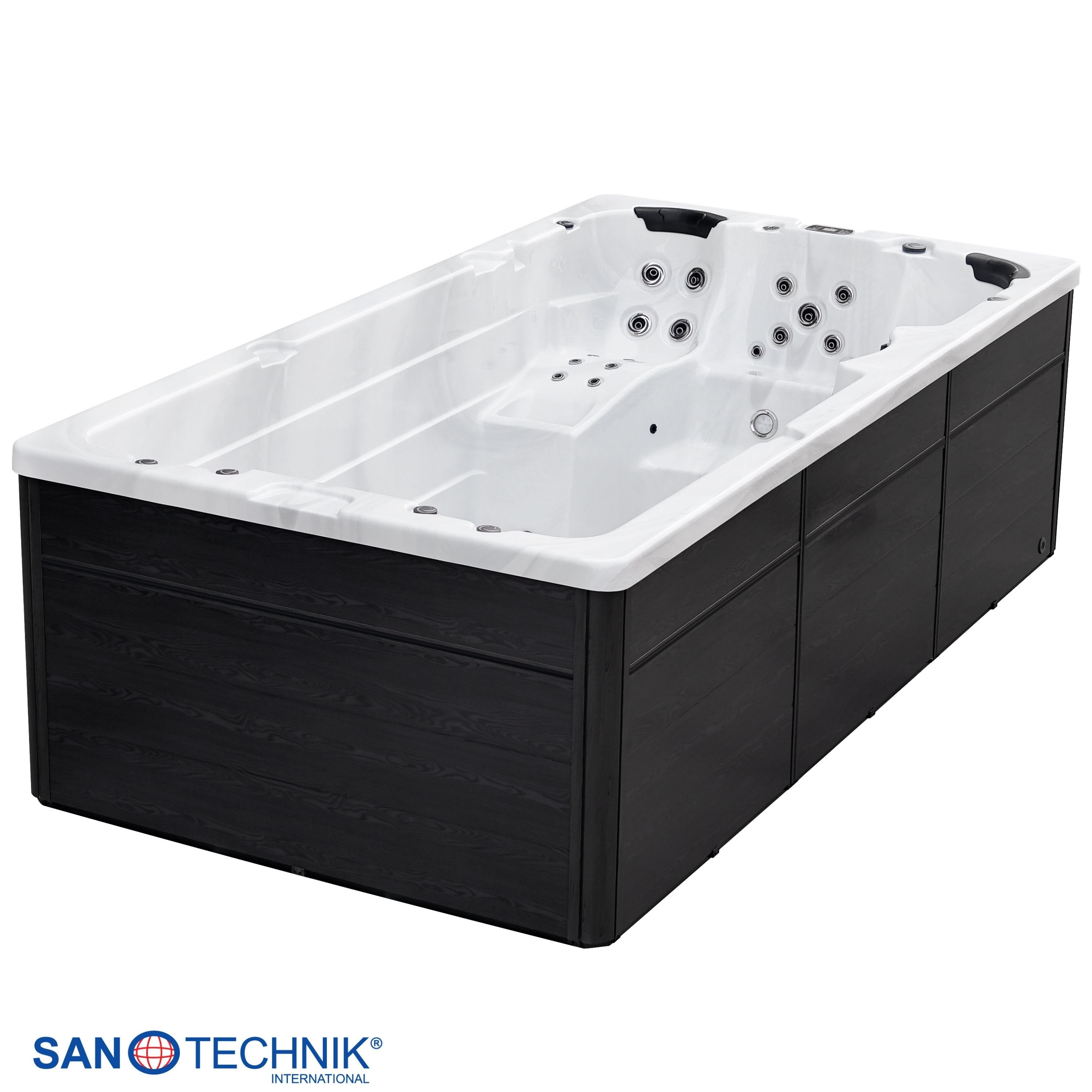 Swimspa MENORCA WHITE MARBLE including cover and steps 450 x 228 x 131 cm frost-proof