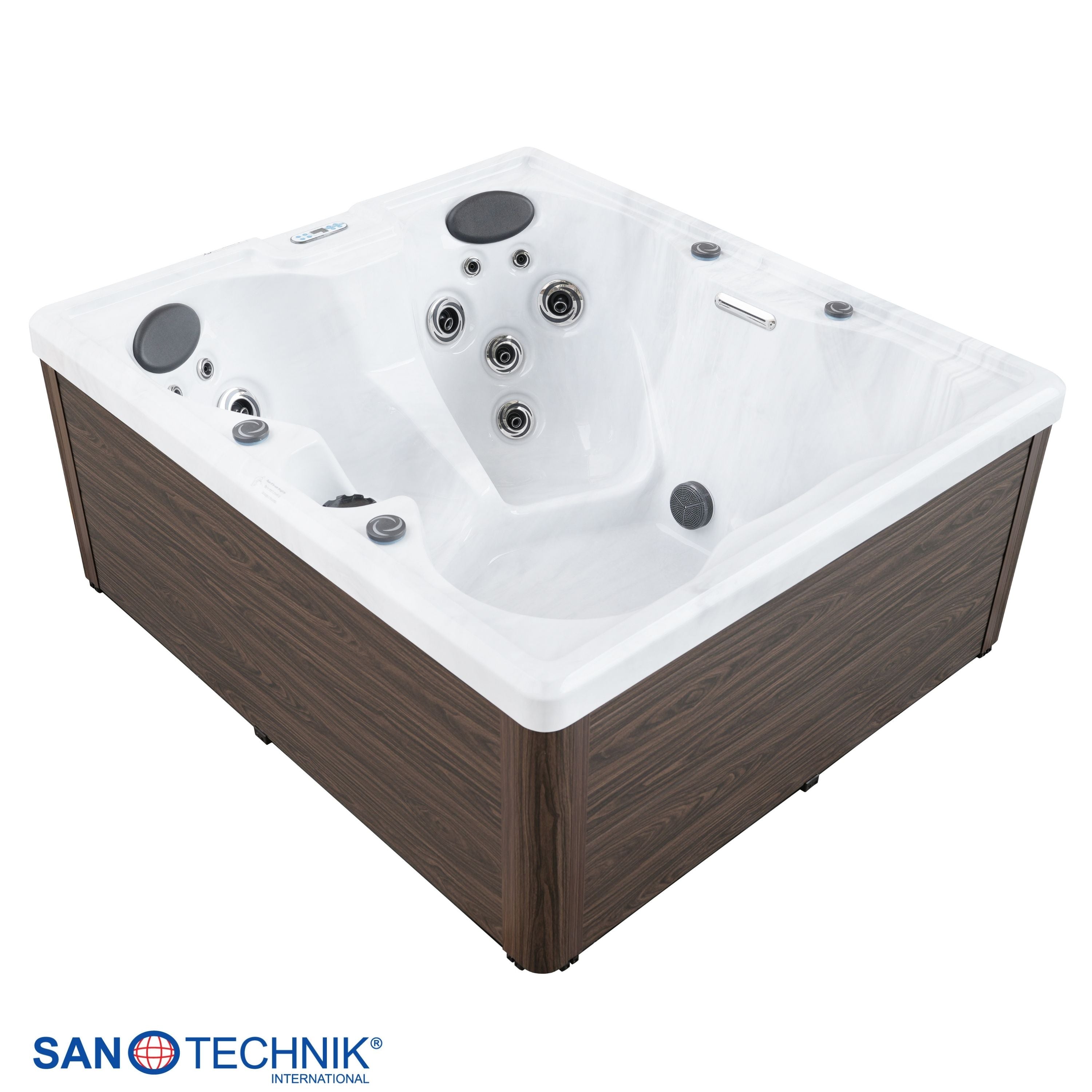 Outdoorwhirlpool PALERMO DUNKEL White Marble inkl. Abdeckung 180x160x76 cm frostsicher (Kopie)