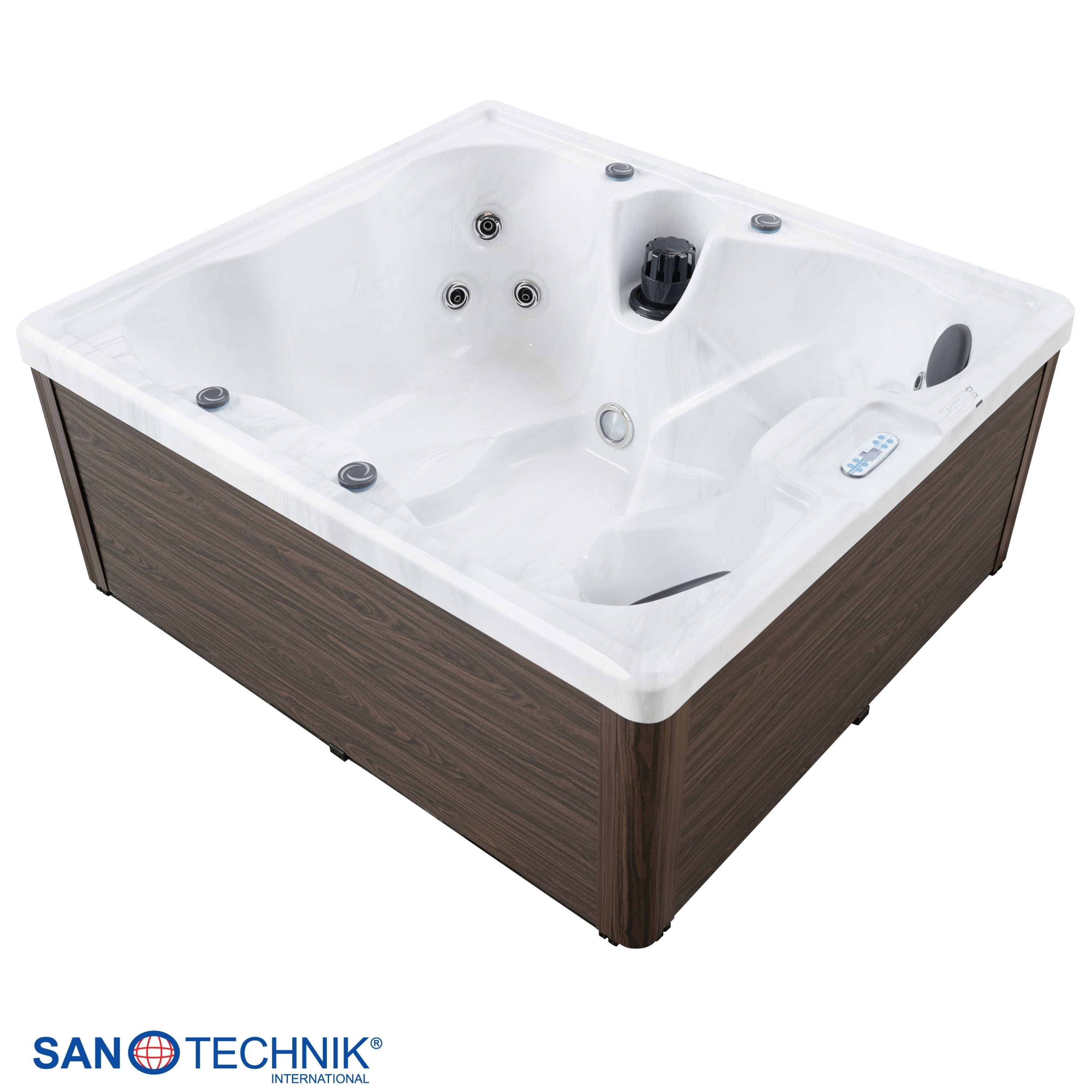 Outdoorwhirlpool PALERMO DUNKEL White Marble inkl. Abdeckung 180x160x76 cm frostsicher (Kopie)