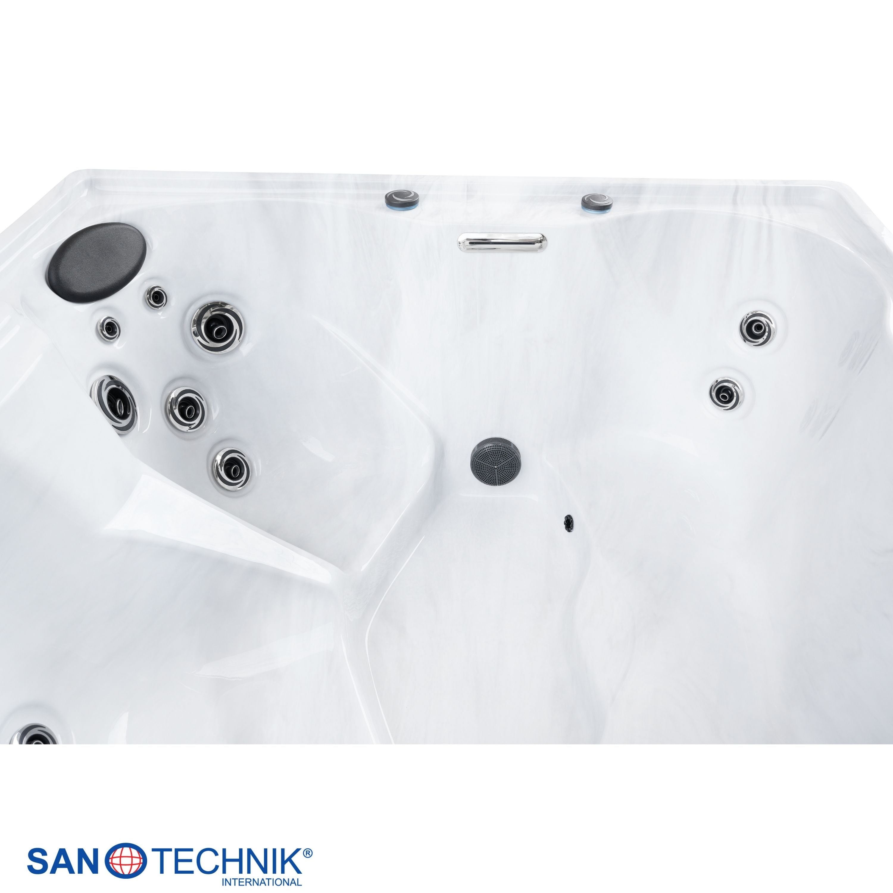 Outdoorwhirlpool PALERMO DUNKEL White Marble inkl. Abdeckung 180x160x76 cm frostsicher (Kopie)