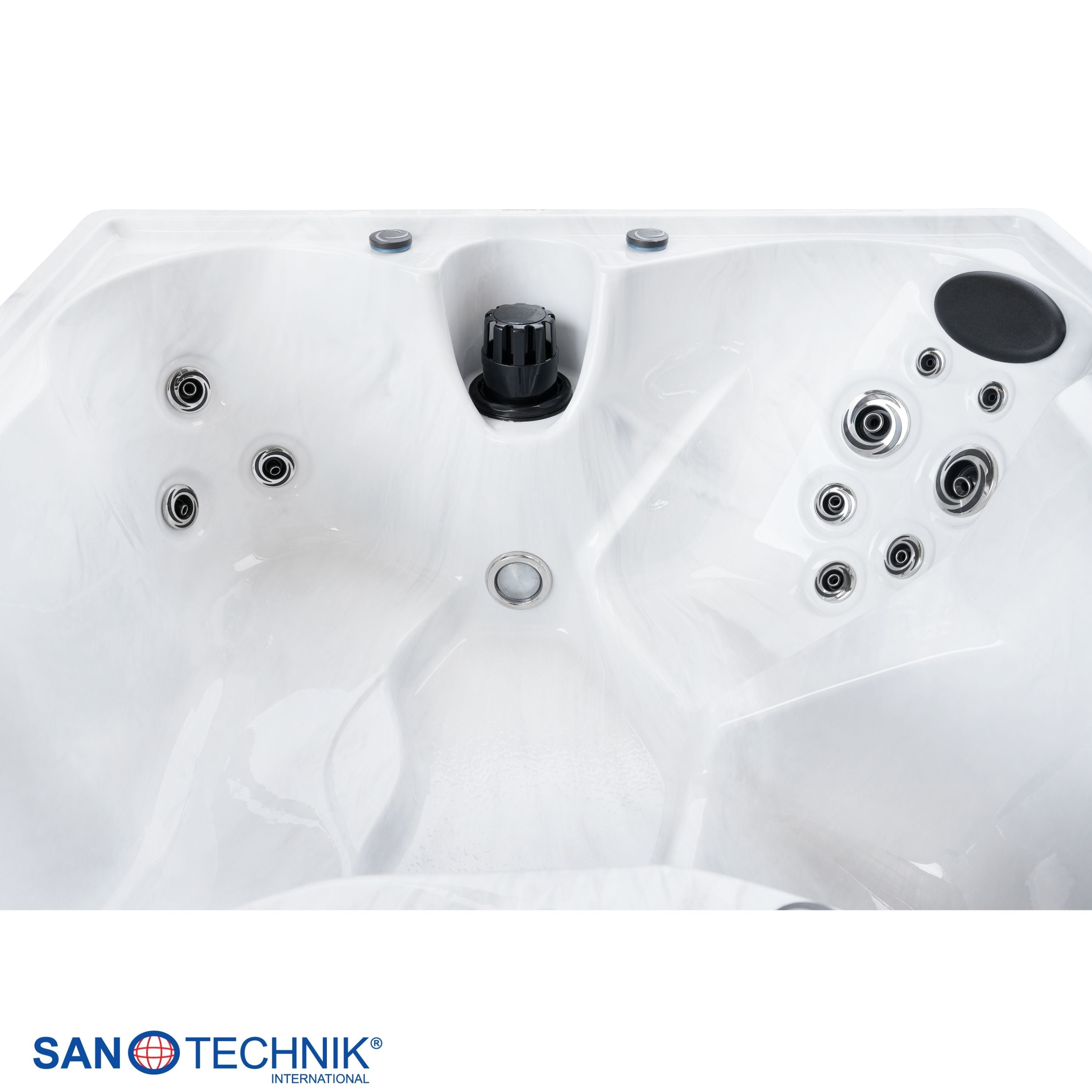 Outdoorwhirlpool PALERMO DUNKEL White Marble inkl. Abdeckung 180x160x76 cm frostsicher (Kopie)