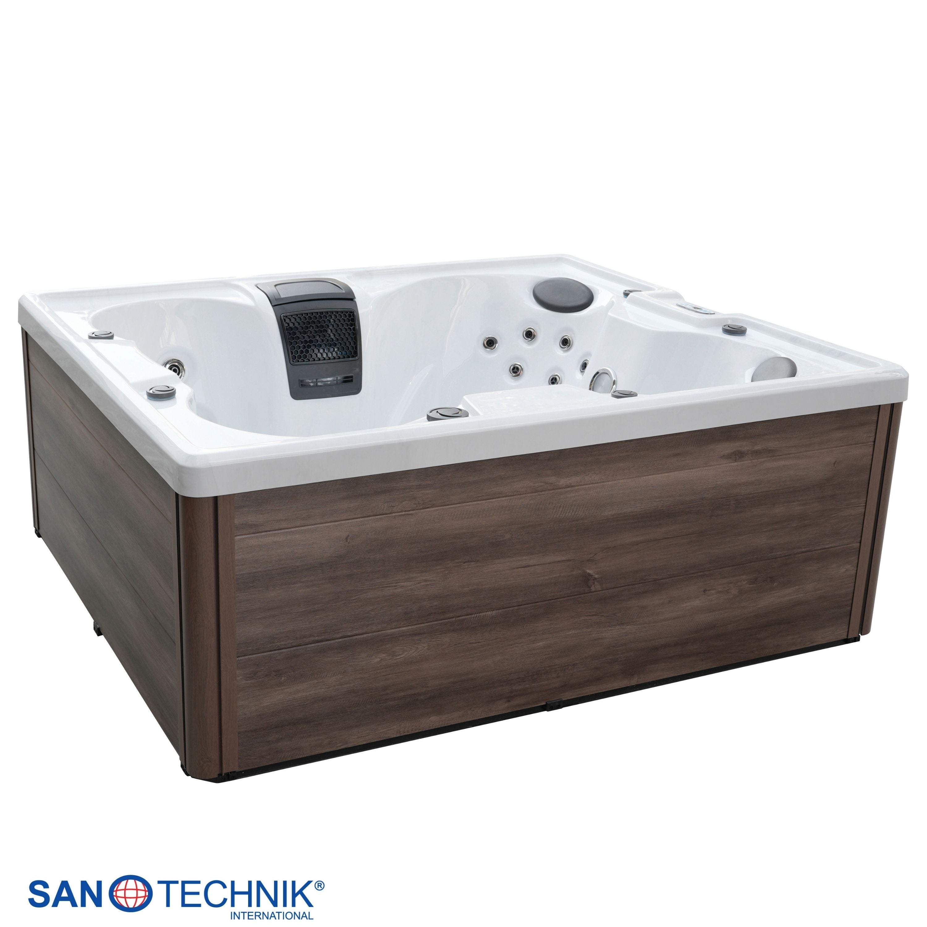 Outdoor whirlpool Catania WHITE MARBLE including cover 210x180x82 cm frost-proof