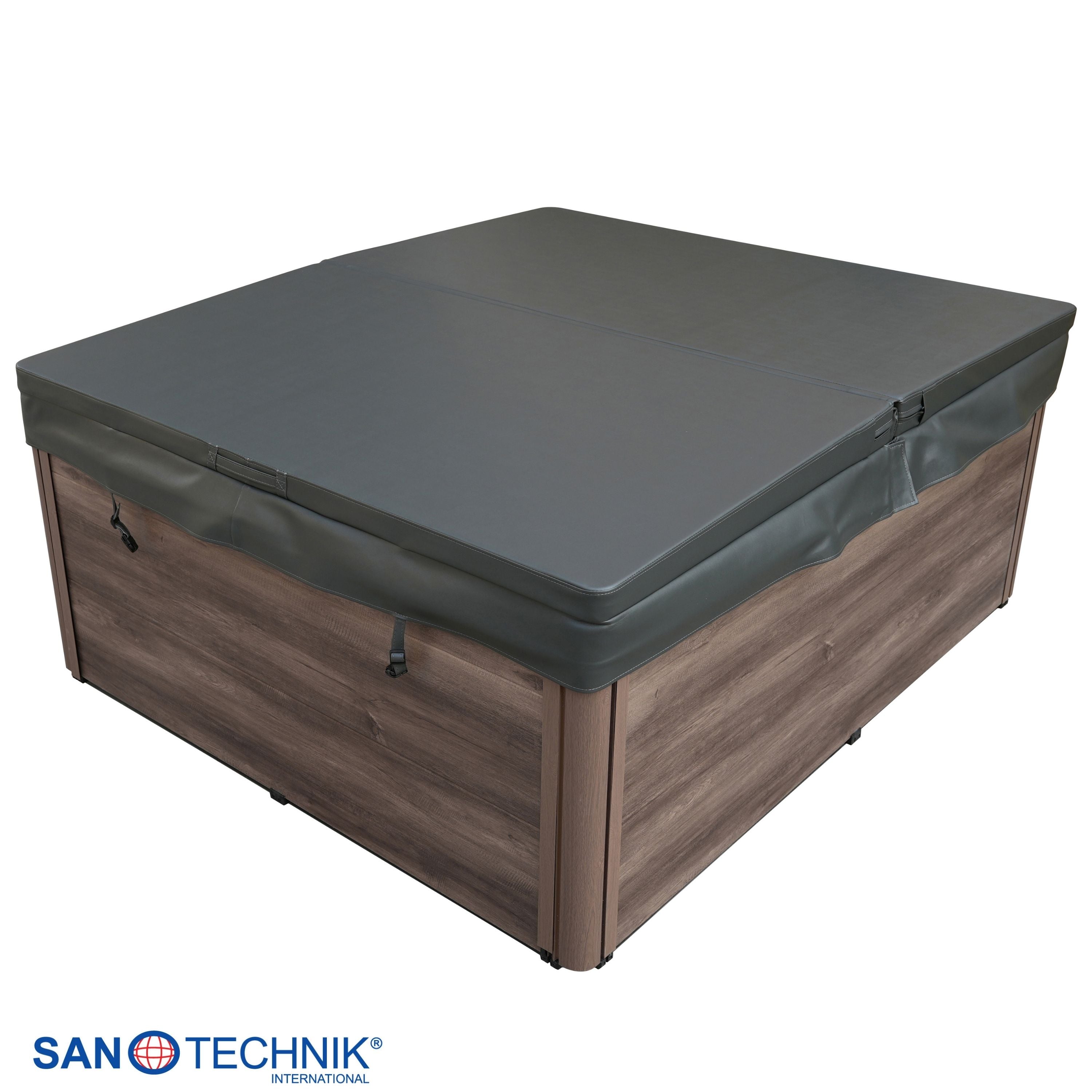 Outdoor whirlpool Catania WHITE MARBLE including cover 210x180x82 cm frost-proof