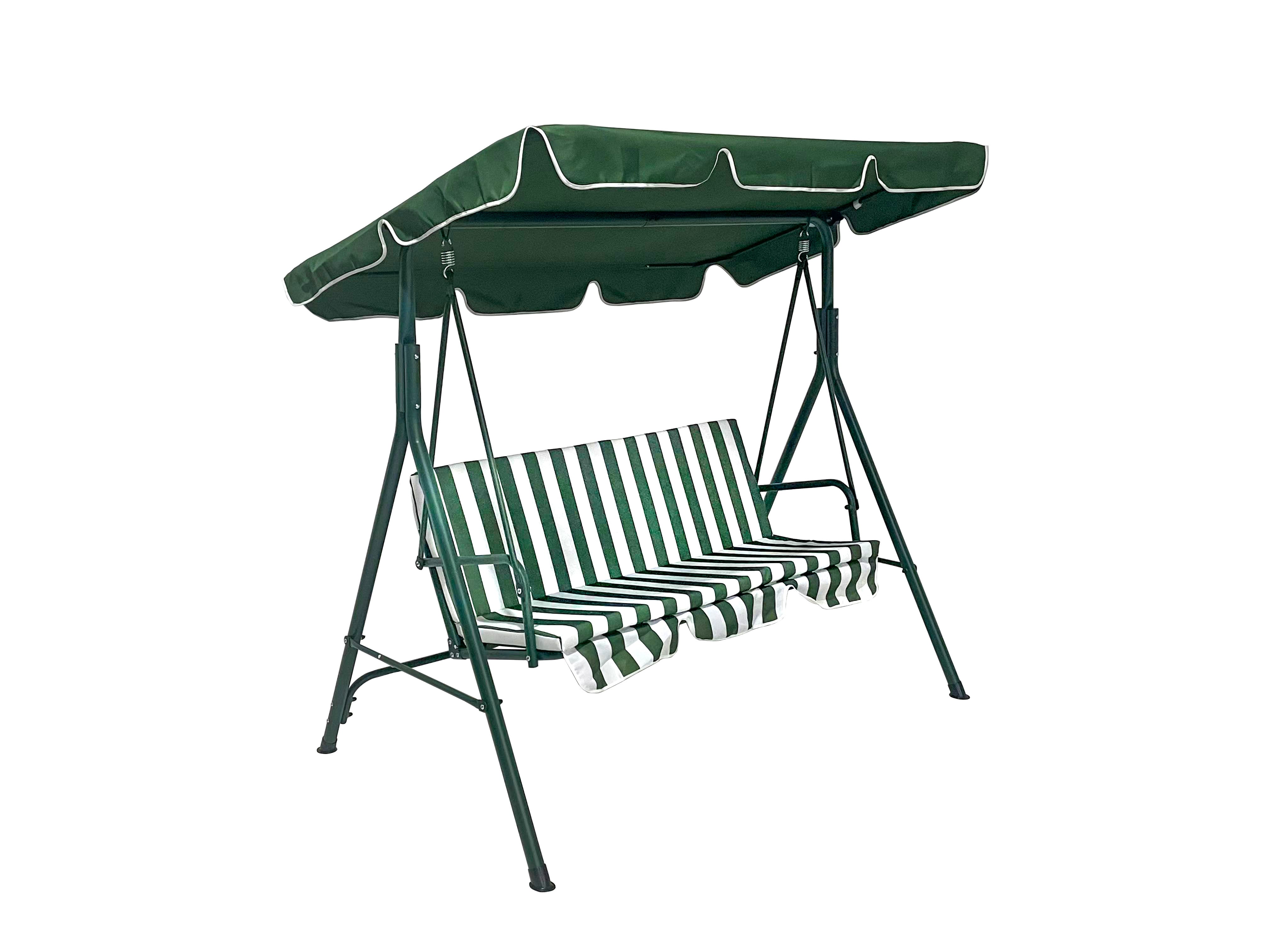 Hollywood swing green and white striped 172x112x152 cm 