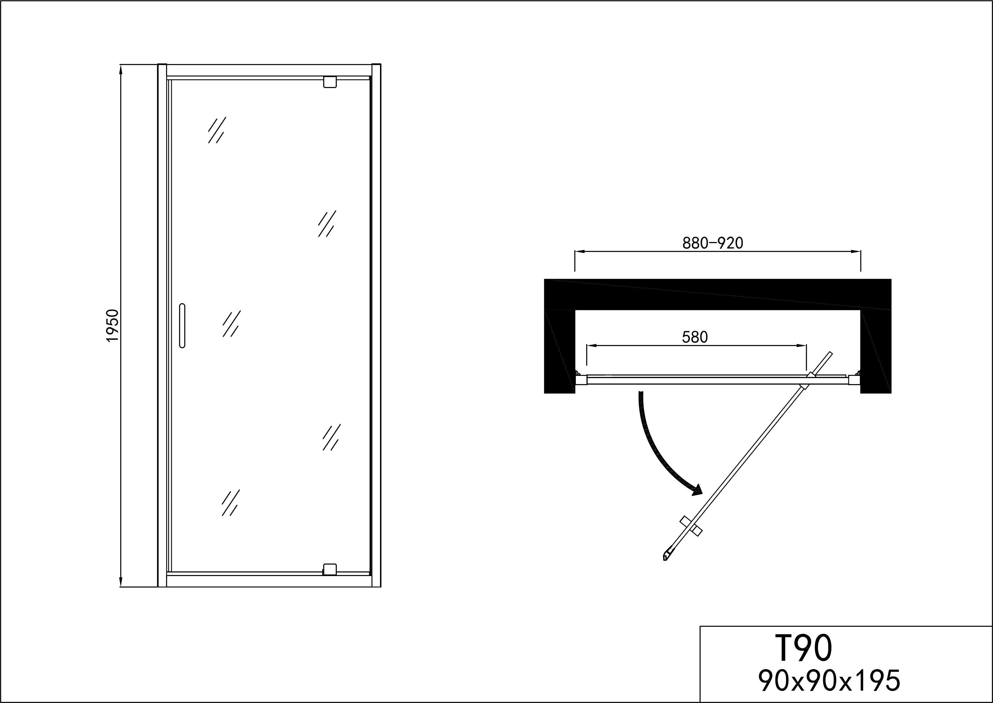 Elite Chrome Swing Door with Easy Clean | 2 different sizes