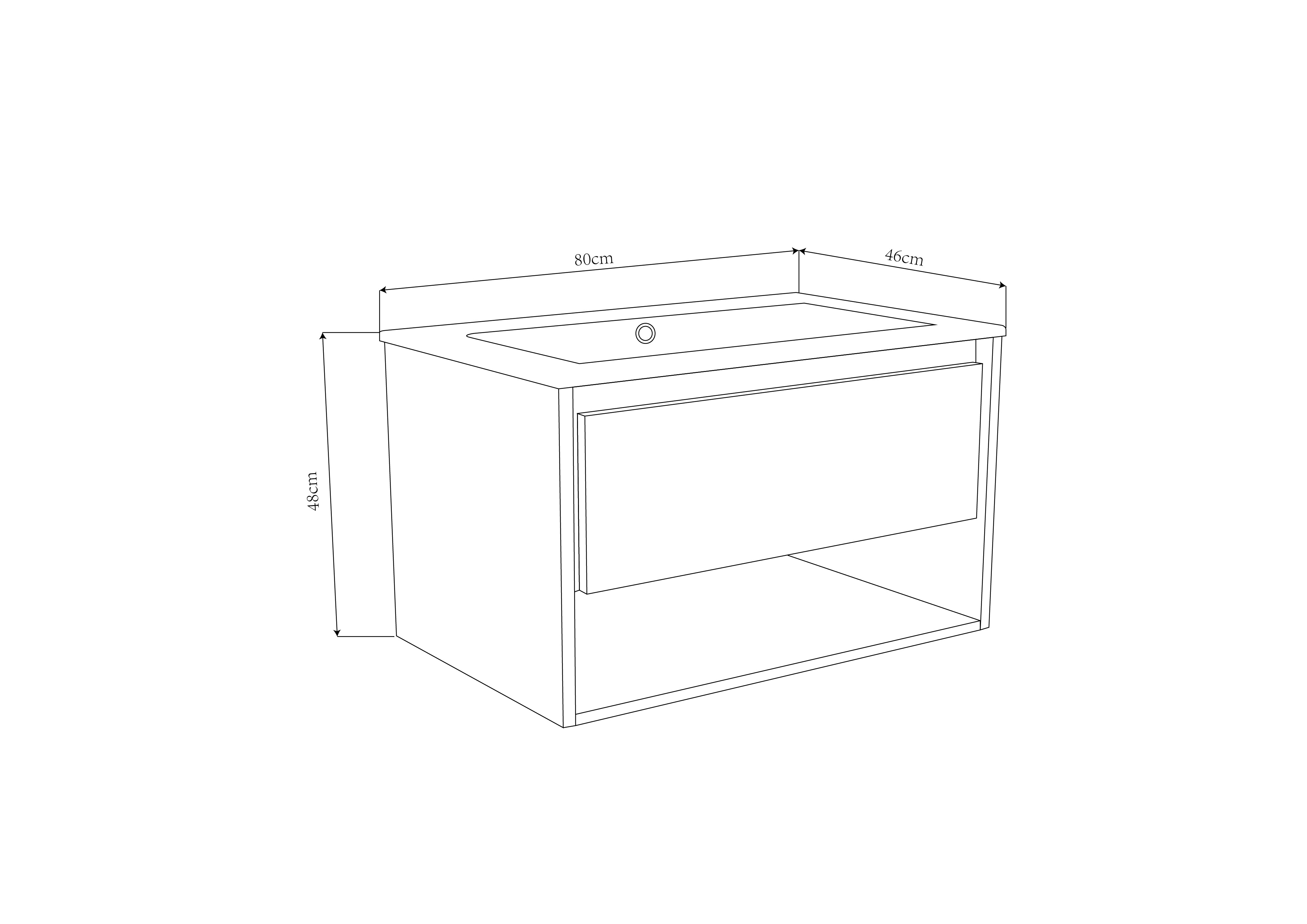Waschbeckenunterschrank SOHO WHITE WOOD 80
