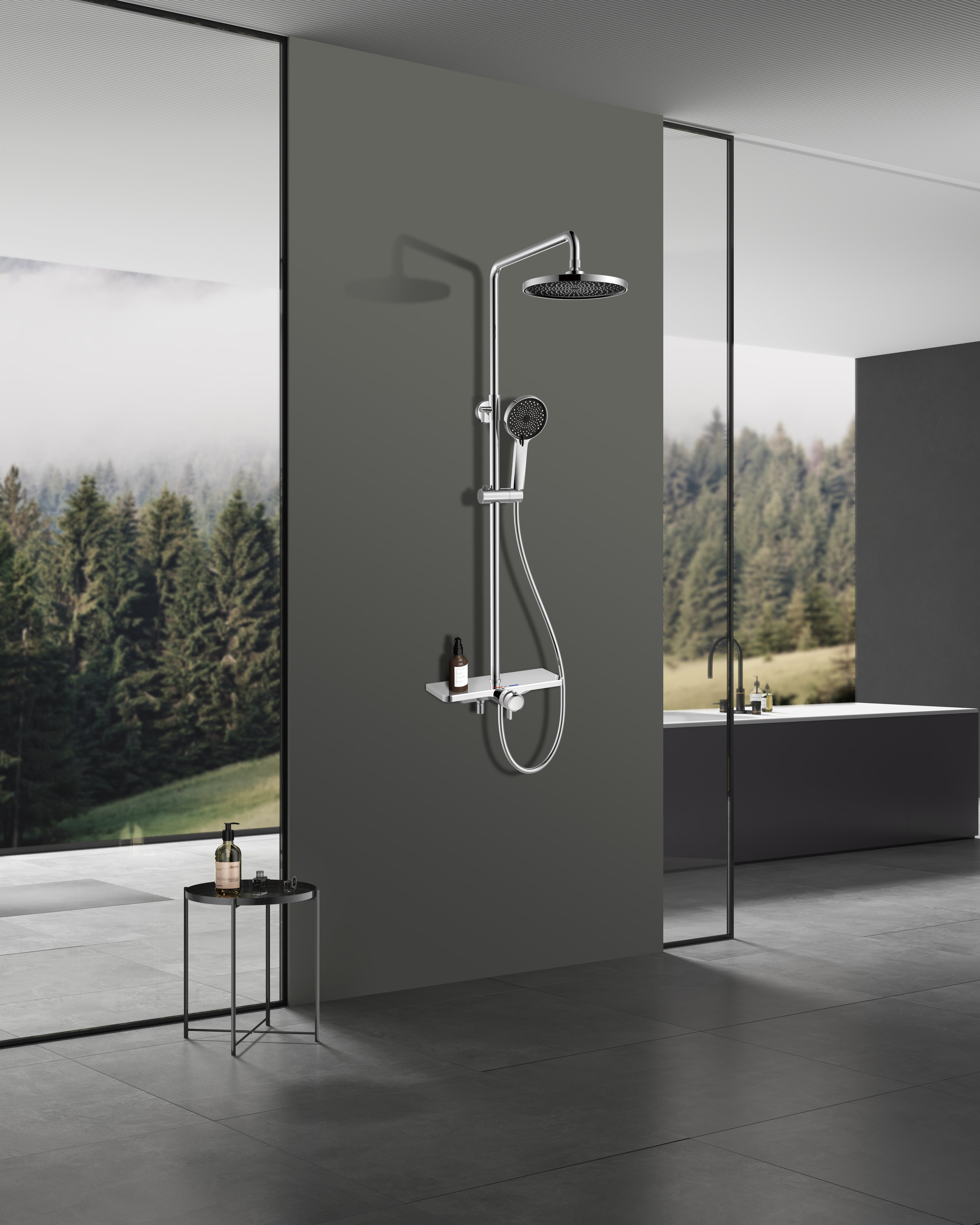 Überkopfbrausestangen Set Chrome