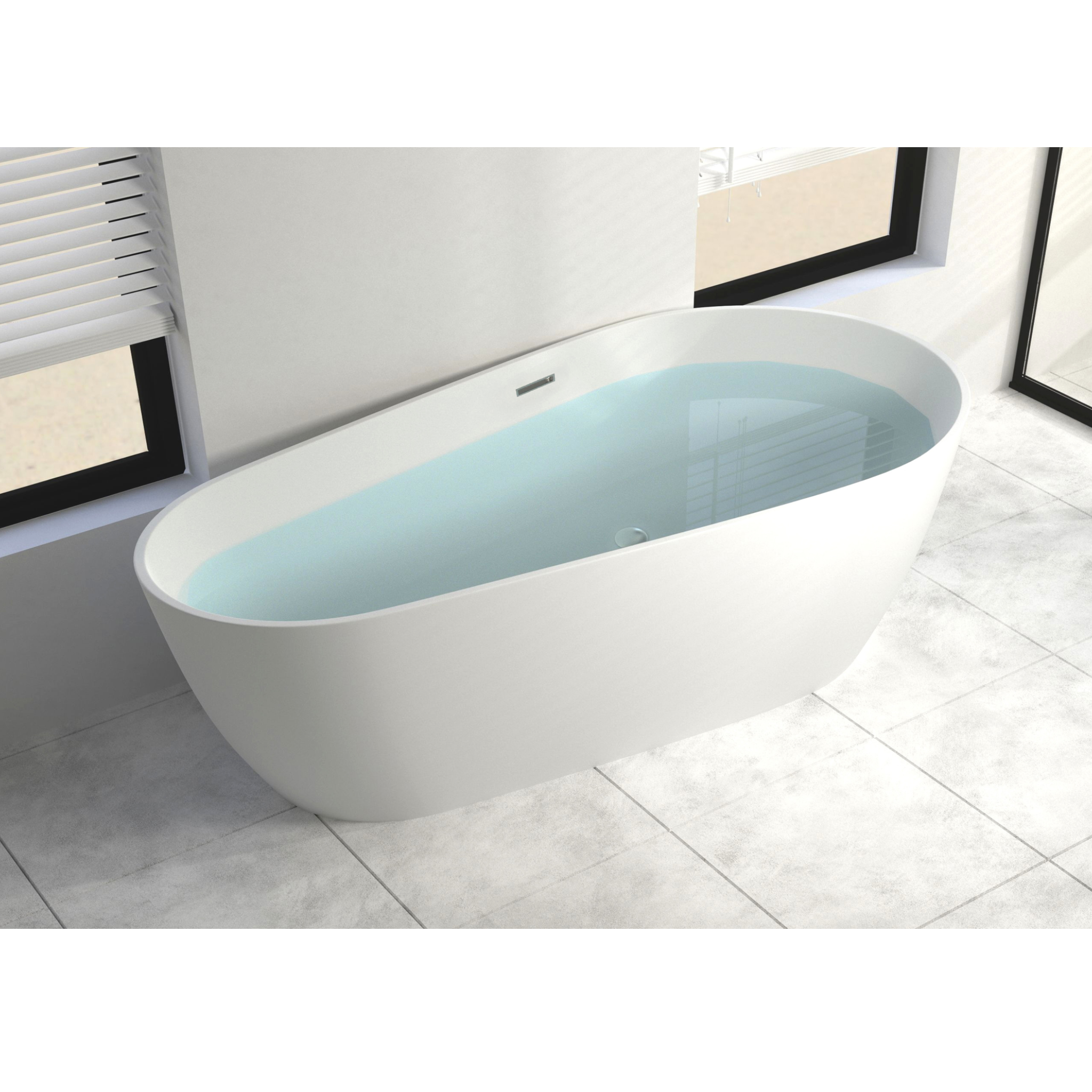 Freistehende Badewanne CHICAGO 170x80x58 cm