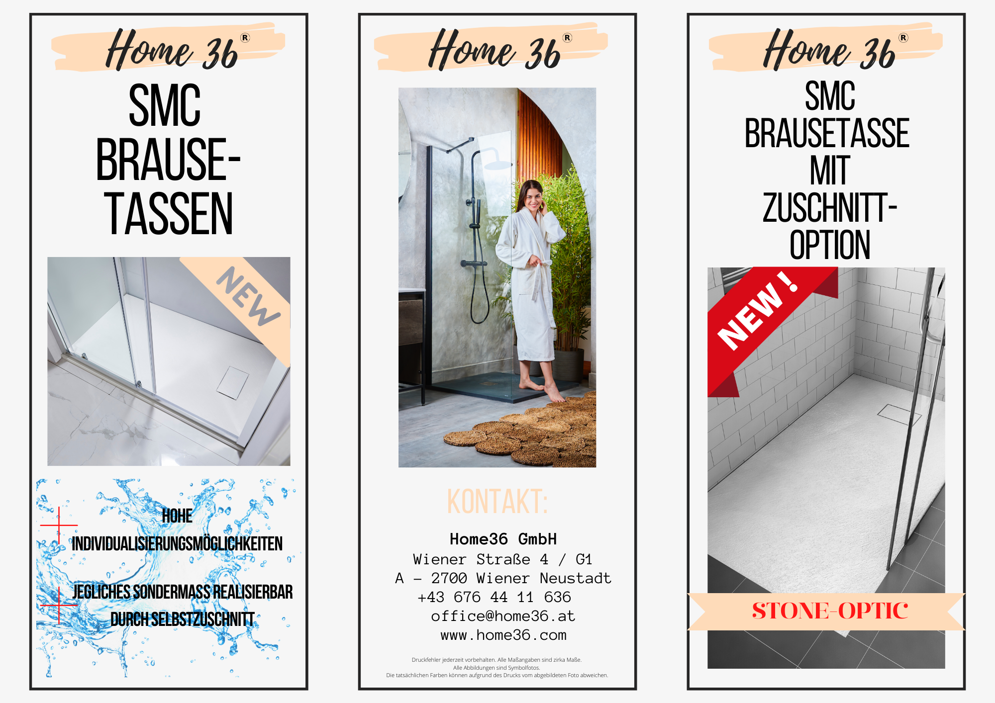 SMC Brausetasse 170x80 cm | Grau Steinoptik