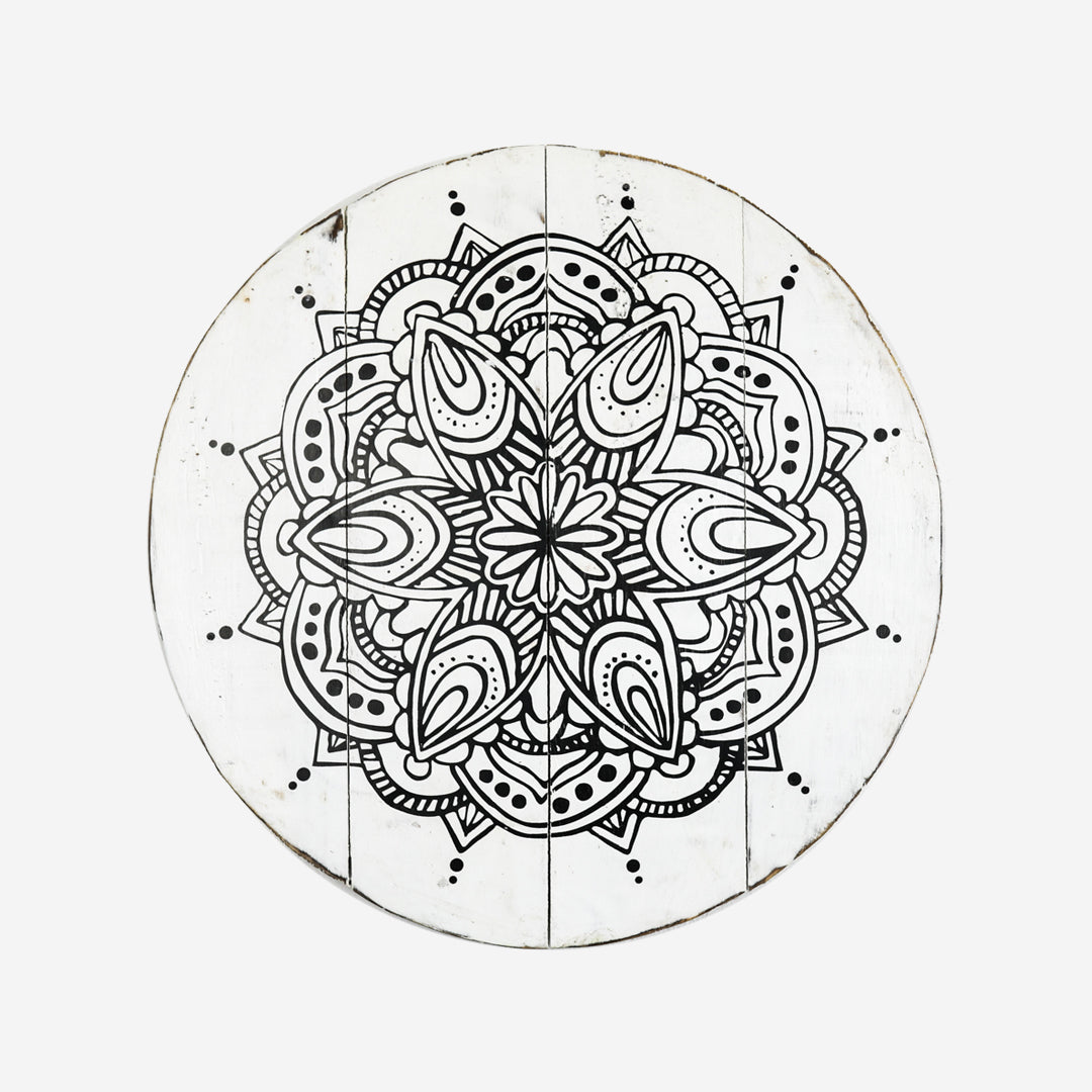 Wall decoration mandala batik white