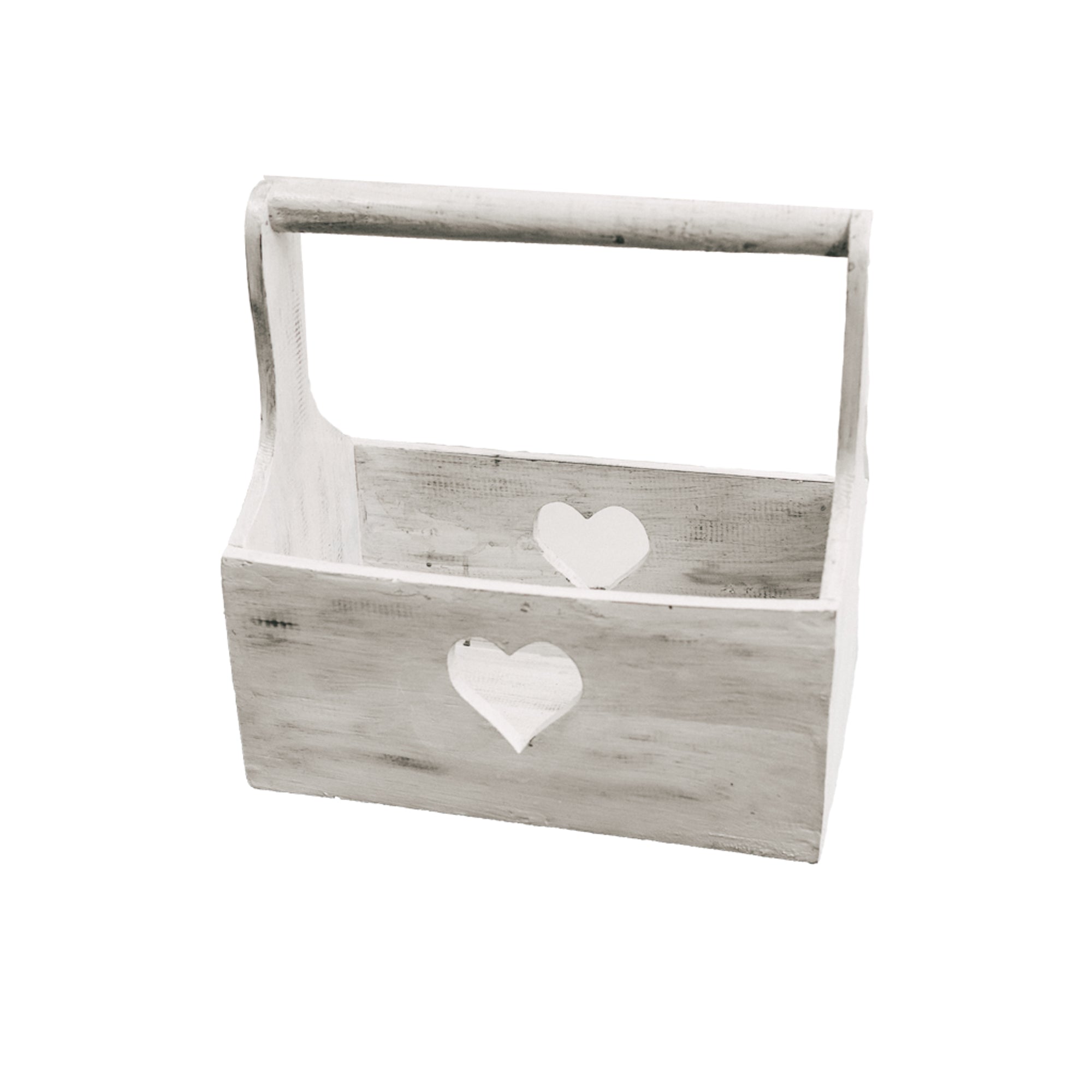 Dekorativer Holz-Korb Herz mit Griff