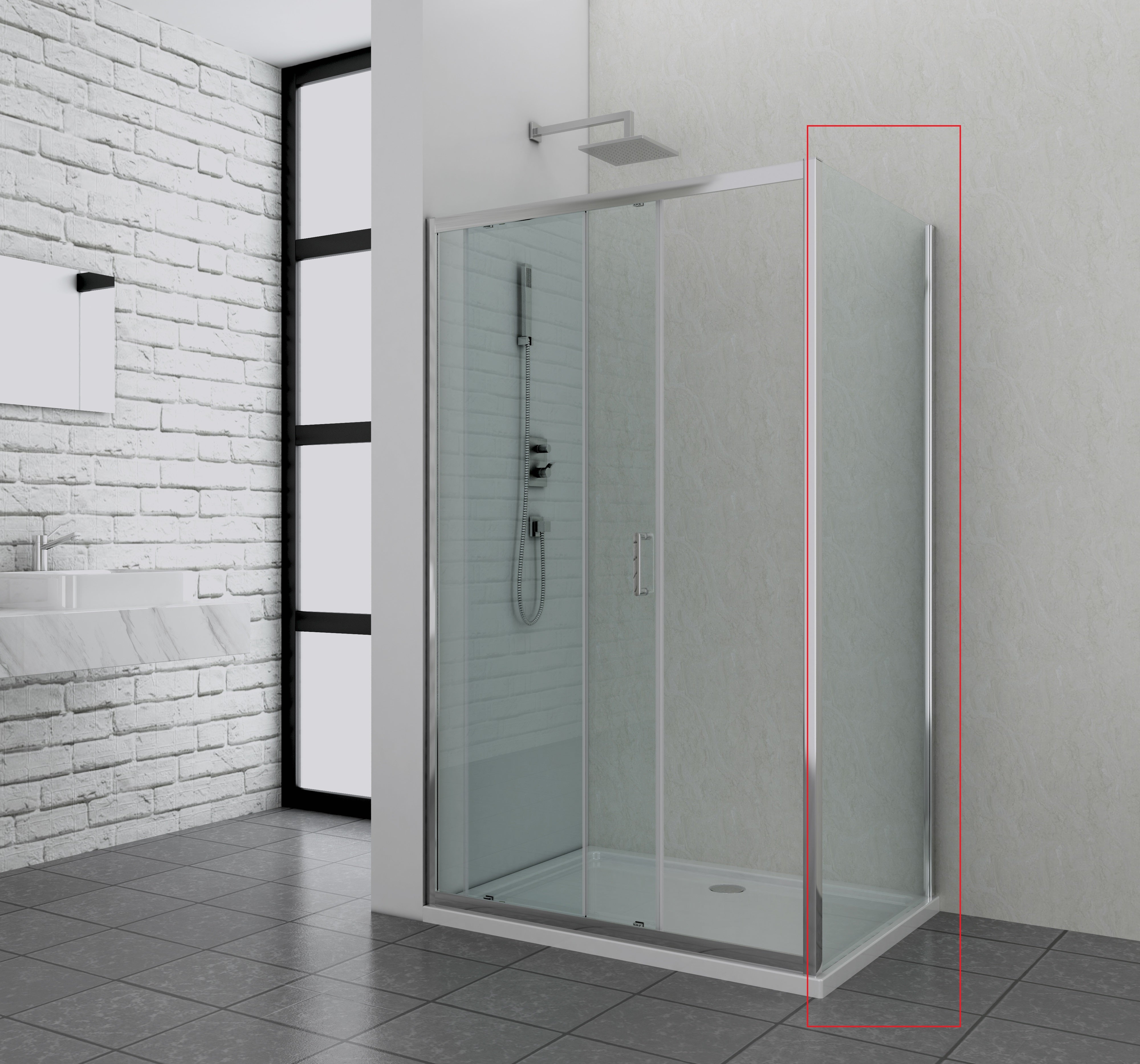 Elite Chrom Fixglaselement 6 mm mit Easy Clean in 2 verschiedenen Größen