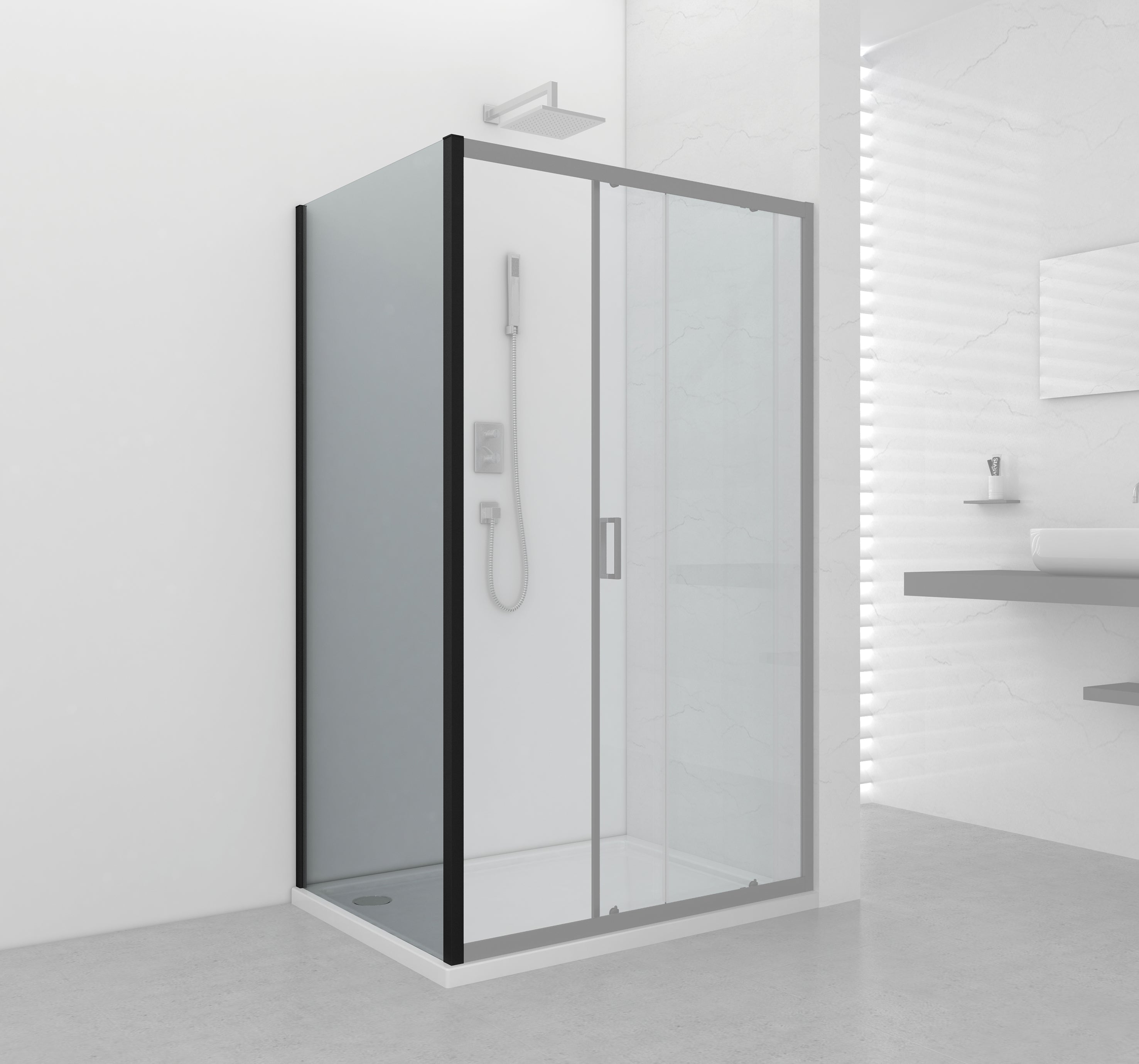 Elite Black fixed glass element in 2 different sizes