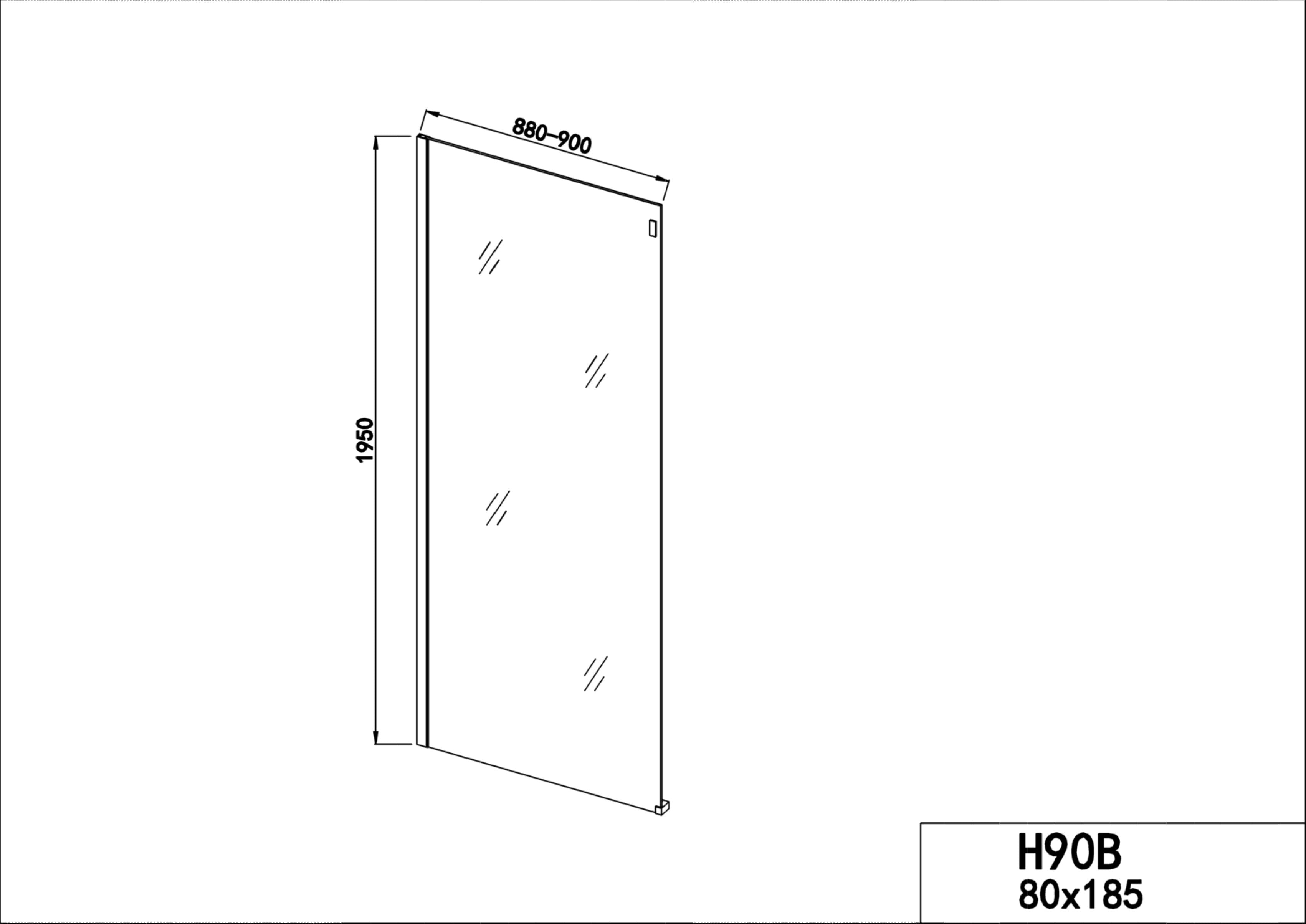 Fixed glass element black matt in 2 different sizes