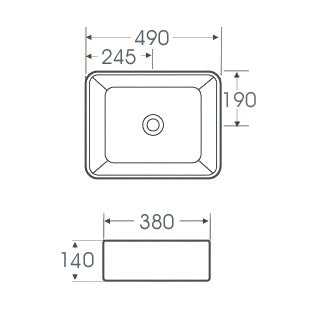 KORFU washbasin 48x37.5x13 cm