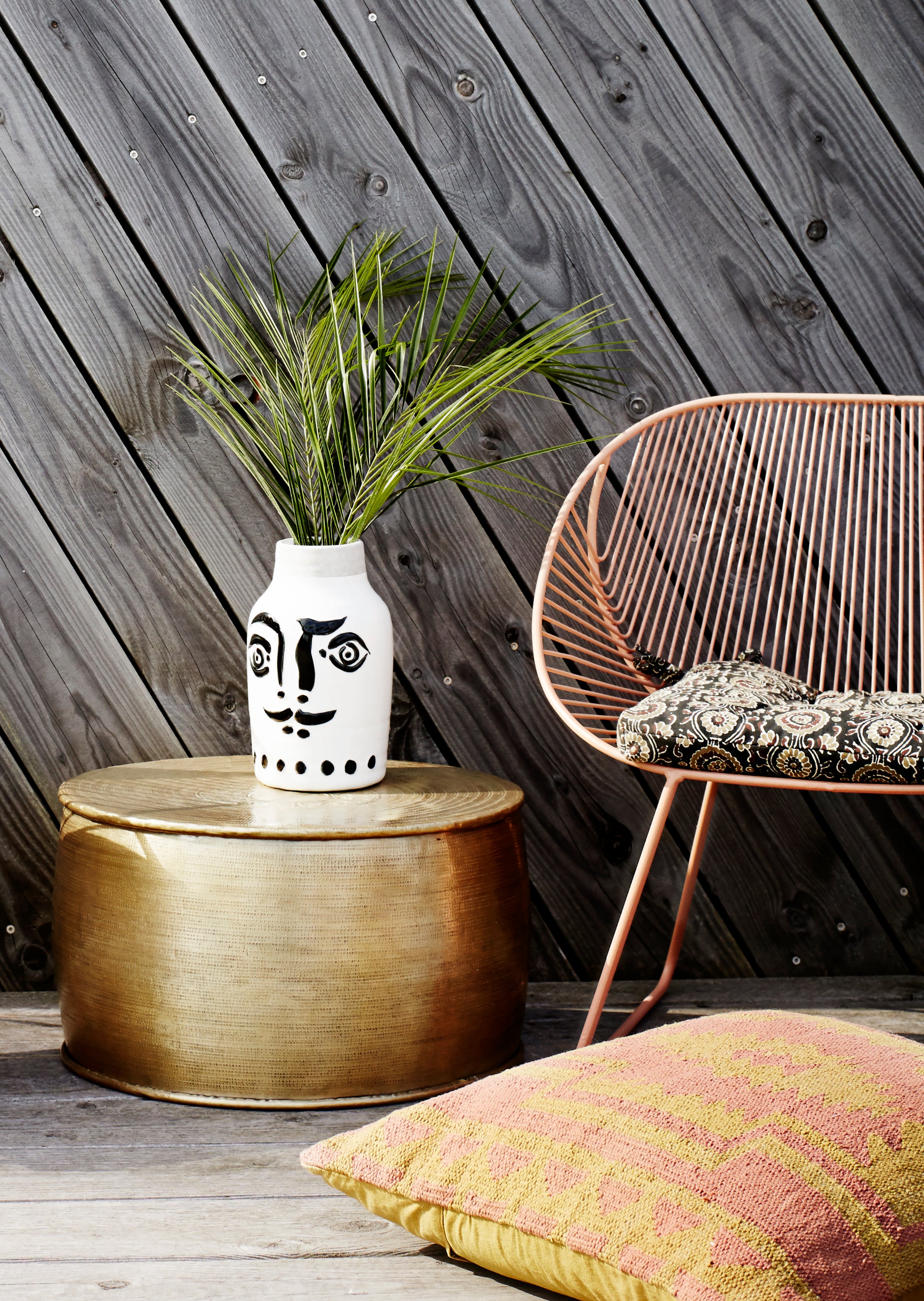 Vase Face mit Craquelé Glasur