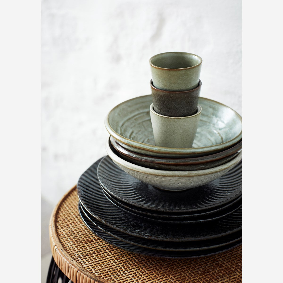 Stoneware breakfast plate in black Ø 21.5 cm