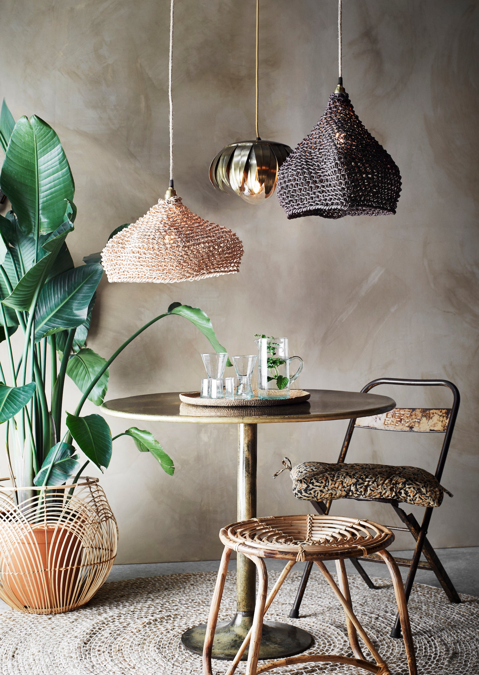 Stool bamboo round Ø49x45 cm