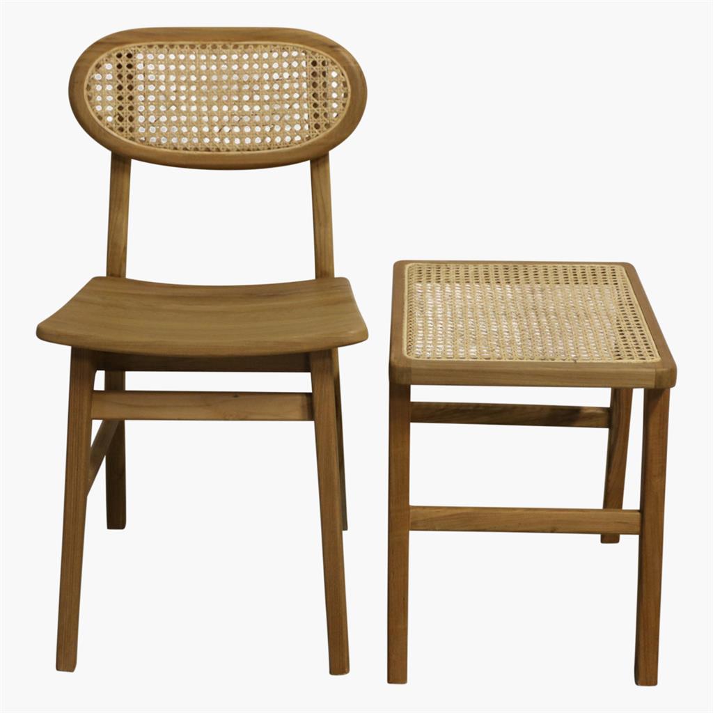 Silla retro con tejido vienés