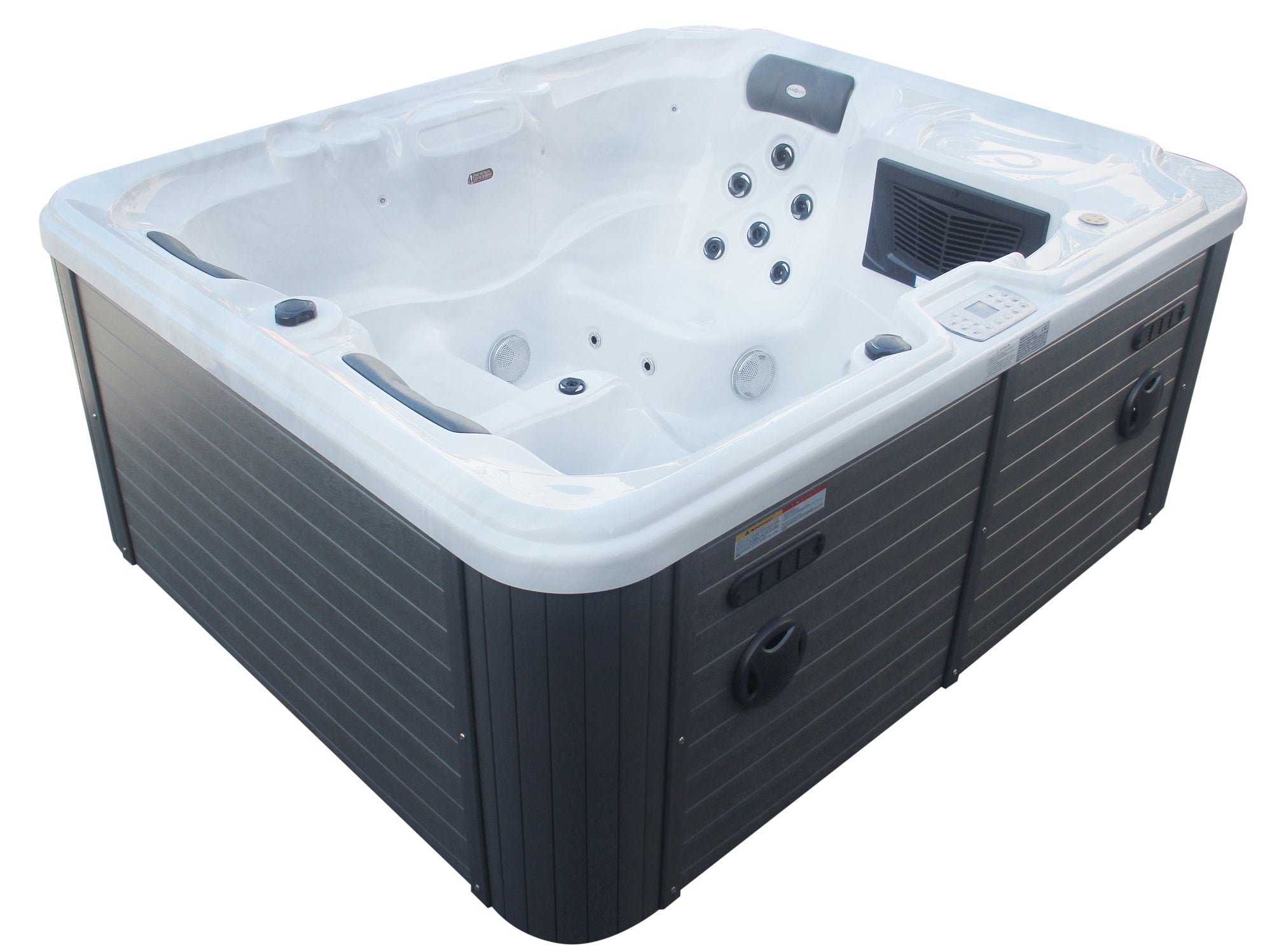 Outdoorwhirlpool OASIS WHITE MARBLE inkl. Abdeckung und Stiege 208x175x90 cm frostsicher