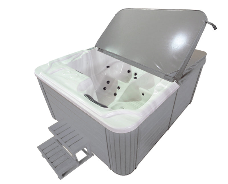 Outdoorwhirlpool OASIS WHITE MARBLE inkl. Abdeckung und Stiege 208x175x90 cm frostsicher