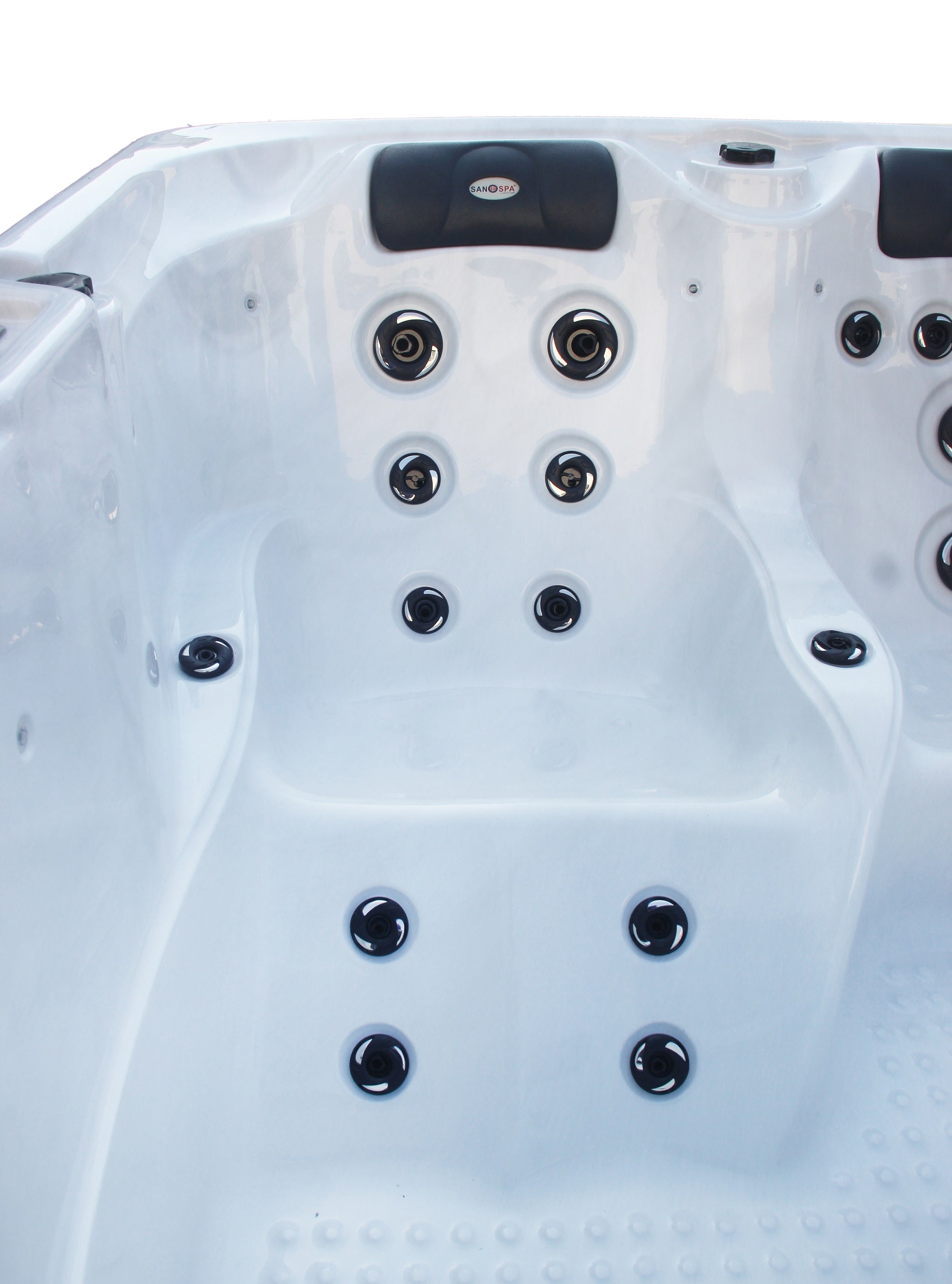 Outdoorwhirlpool OASIS WHITE MARBLE inkl. Abdeckung und Stiege 208x175x90 cm frostsicher