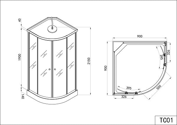 Complete shower cubicle RELAX 90x90x215 cm