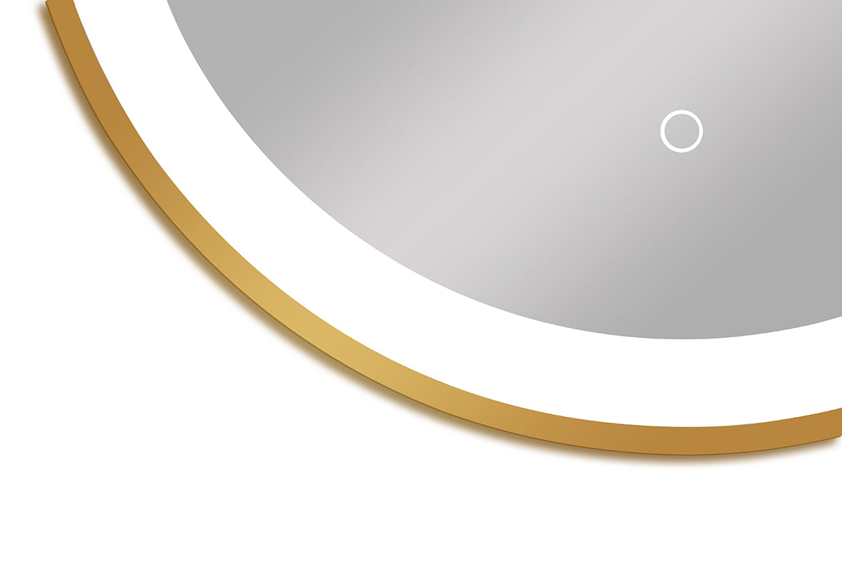 Mirror with indirect lighting Hanger 60x60 cm | Gold