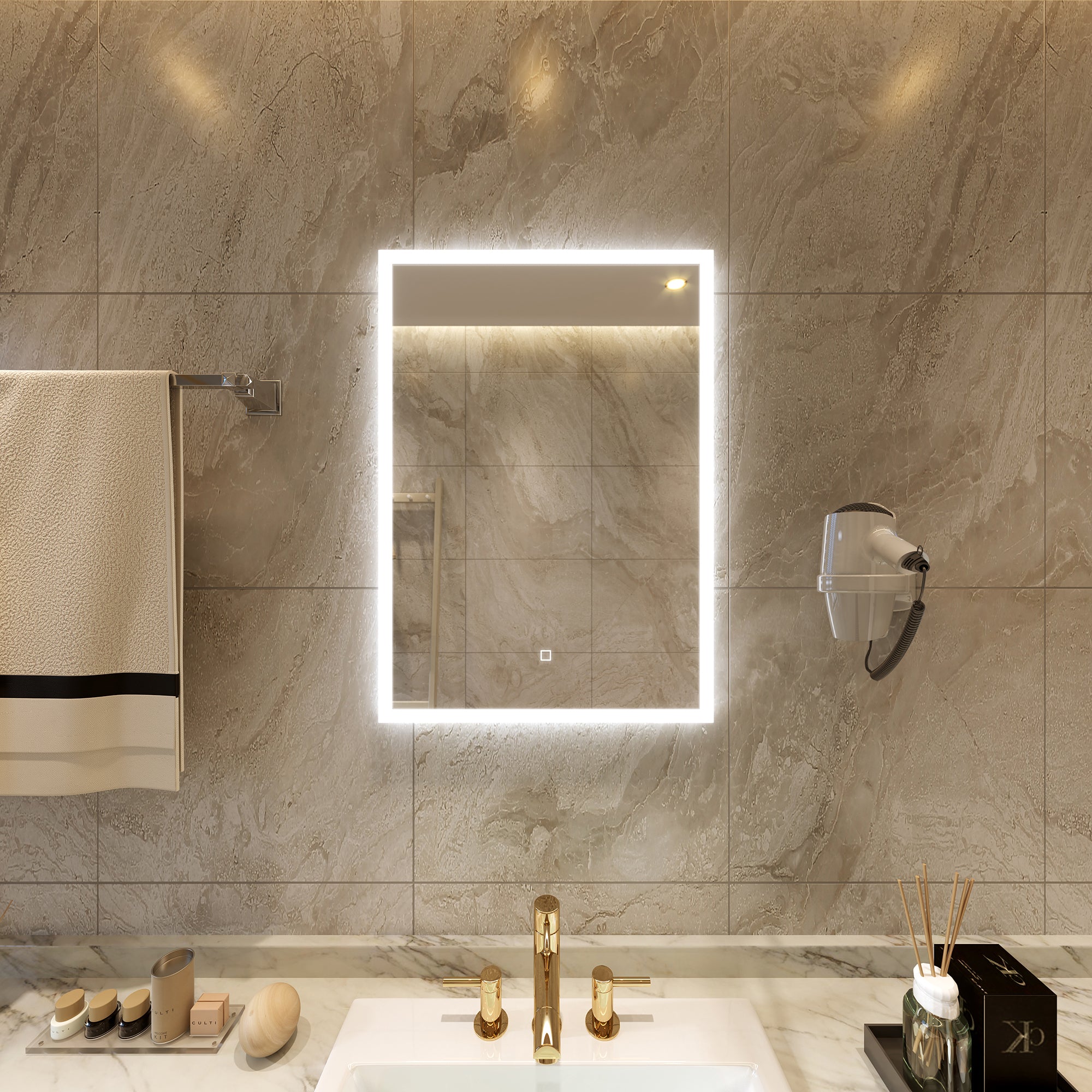 Mirror with indirect lighting SLOPE 60x80 cm
